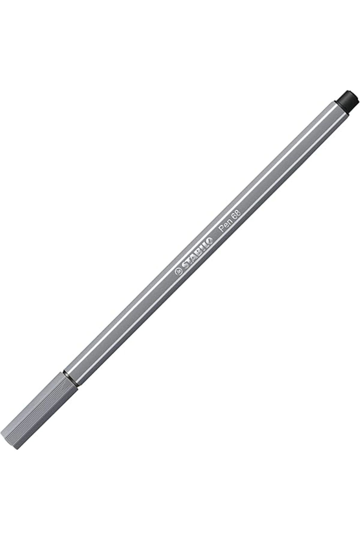 Stabilo - Keçe Uçlu Boya Kalemi - Pen 68 - Koyu Gri