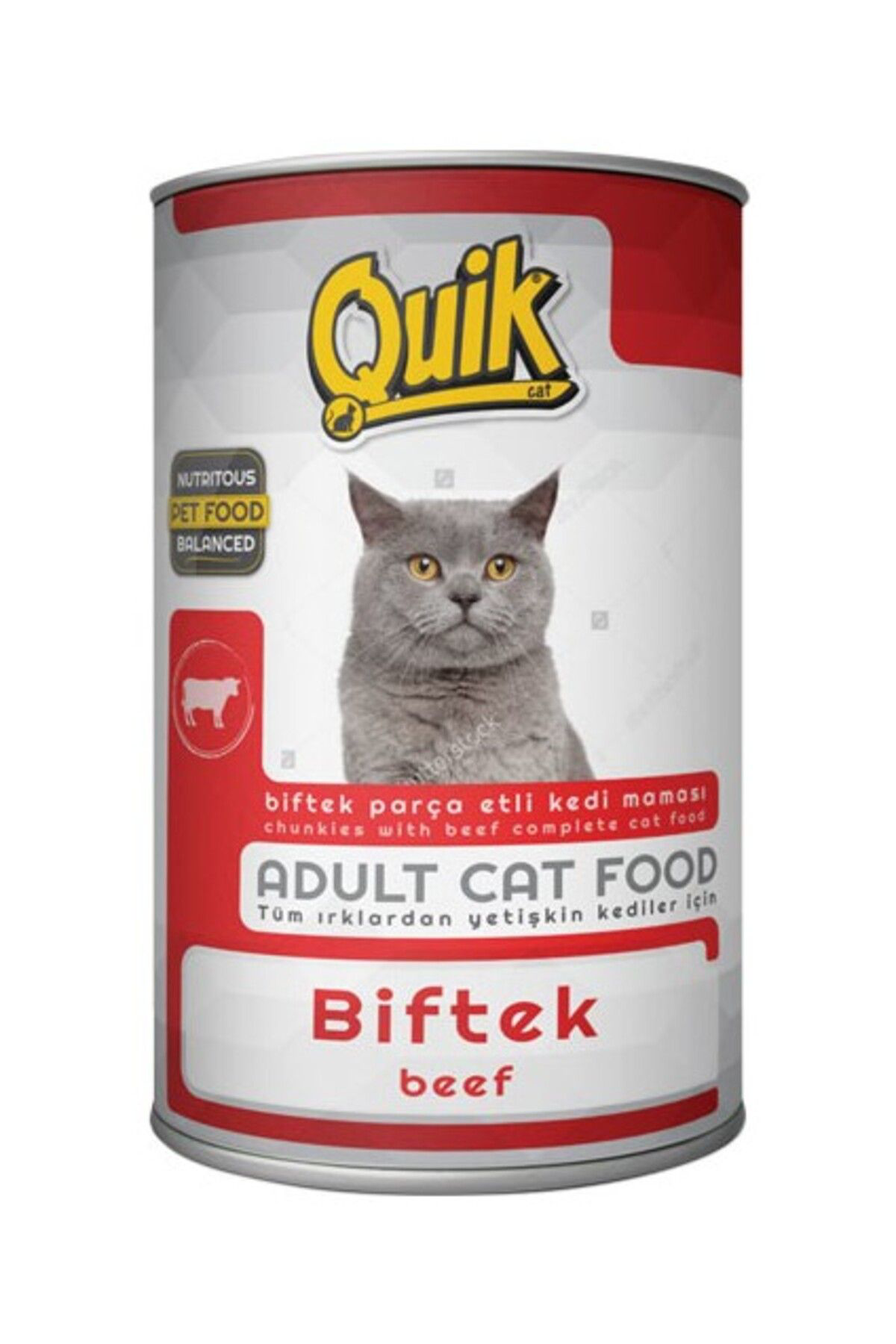 Quik Kedi Biftekli Konservesi 415 Gr