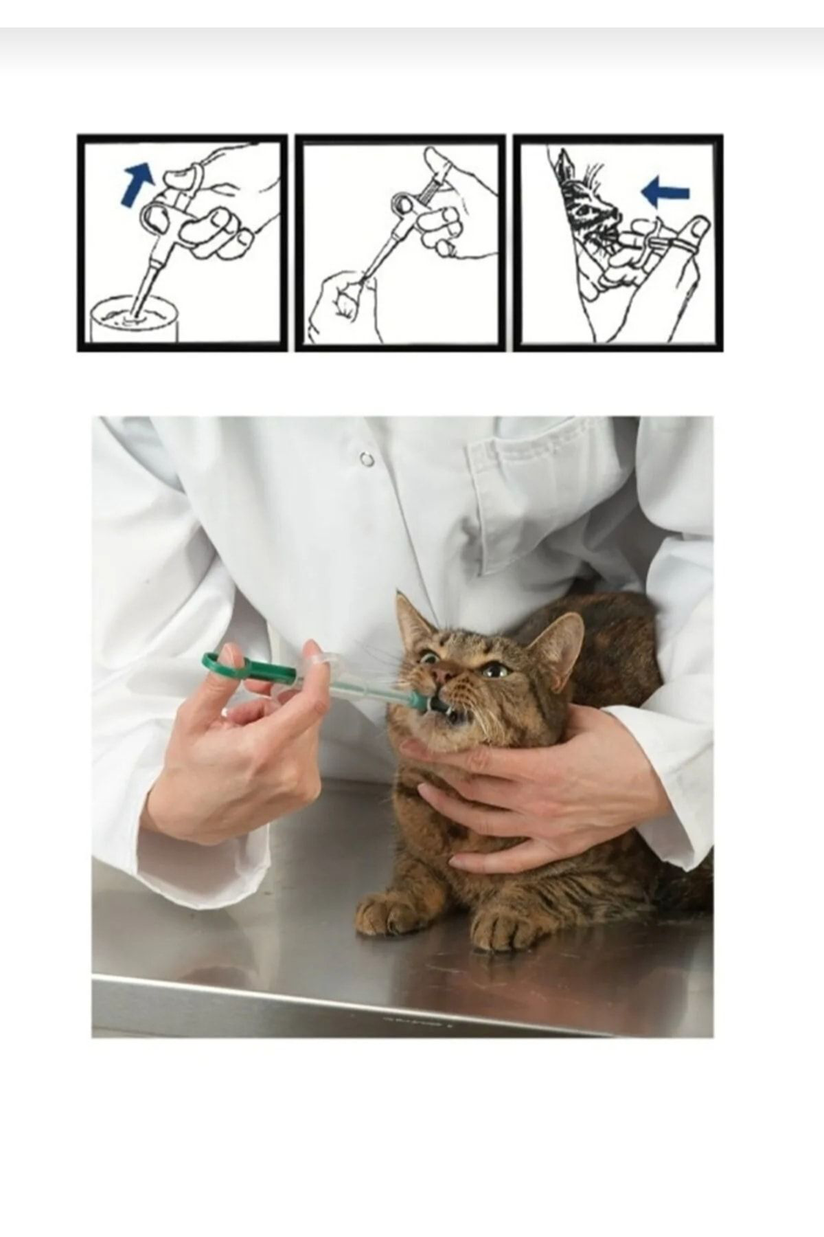 Yerli Kedi Köpek Hap Yutturma Aparati Kiskaç Uçlu