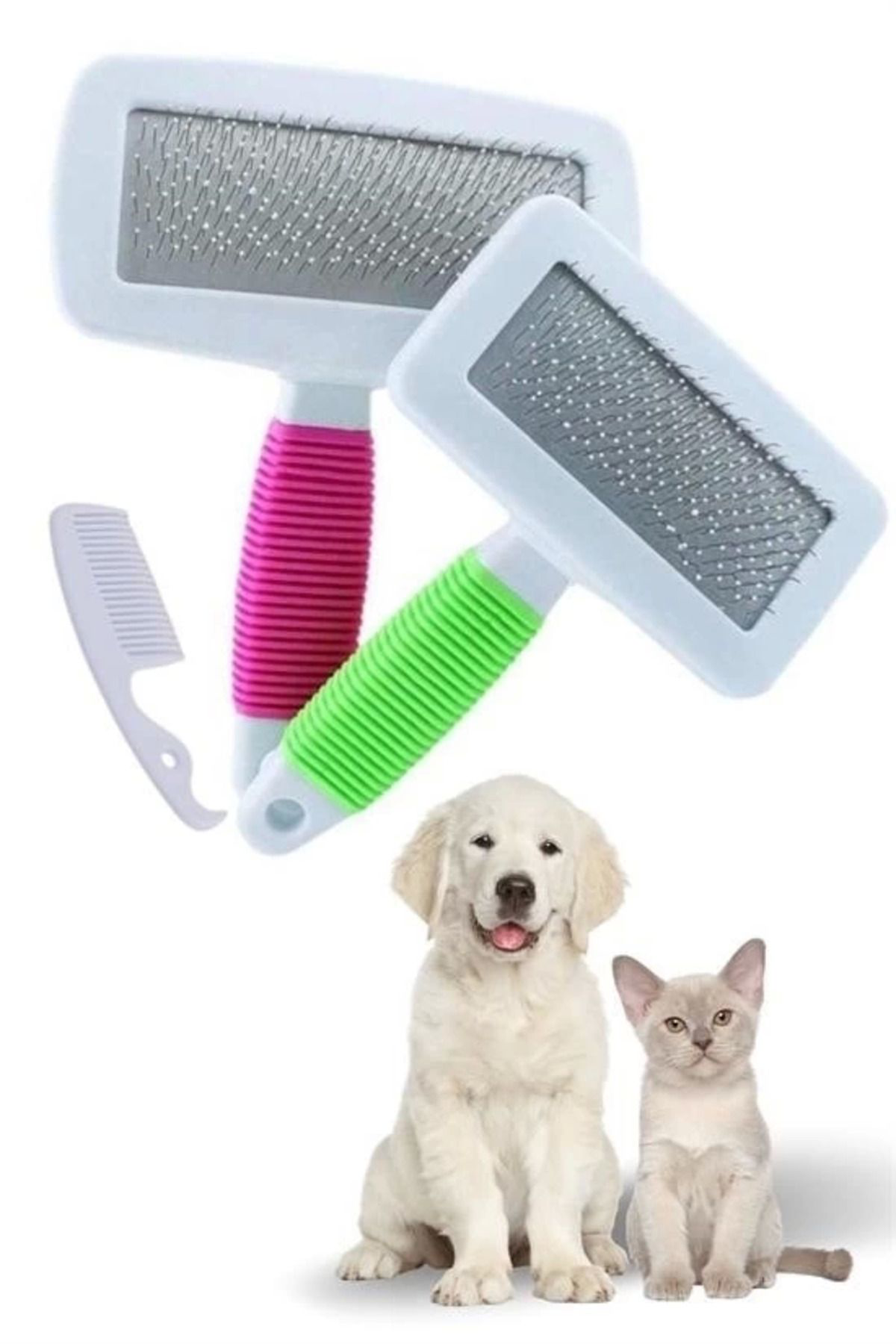 Yusuftex Kedi Köpek Telli Küçük Boy Tüy Bakim Seti Evcil Hayvan Tarama Fir