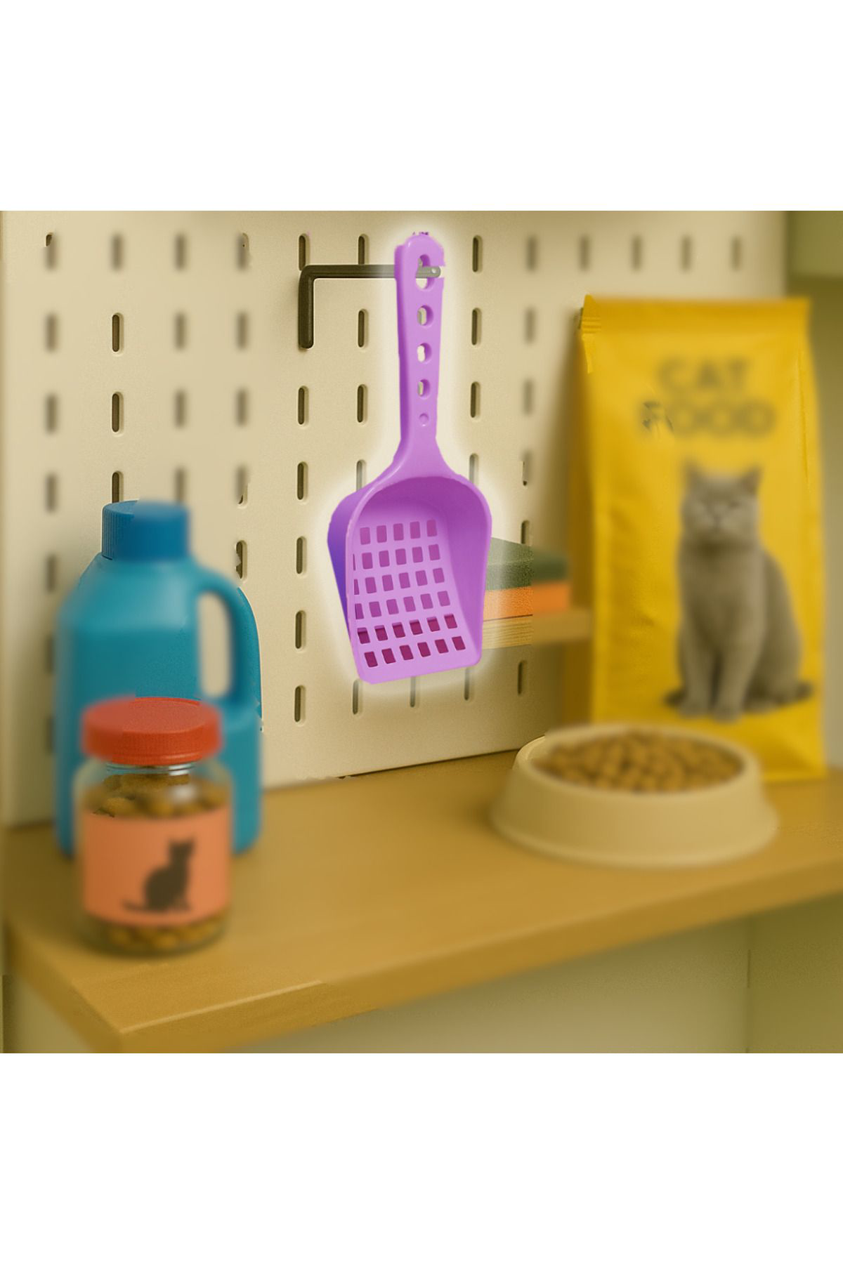 Beylini Kedi Kumu Küreği Plastik Kare Delikli Kolay Temizlenebilir Asilab