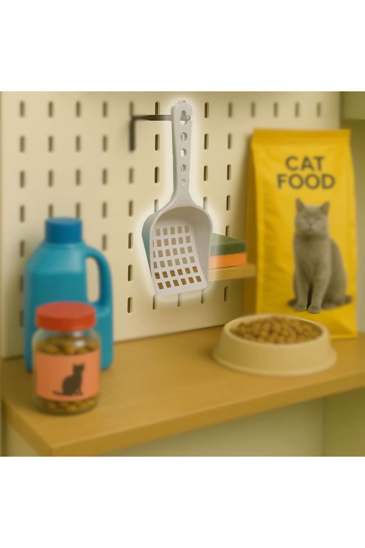 Beylini Kedi Kumu Küreği Plastik Kare Delikli Kolay Temizlenebilir Asilab