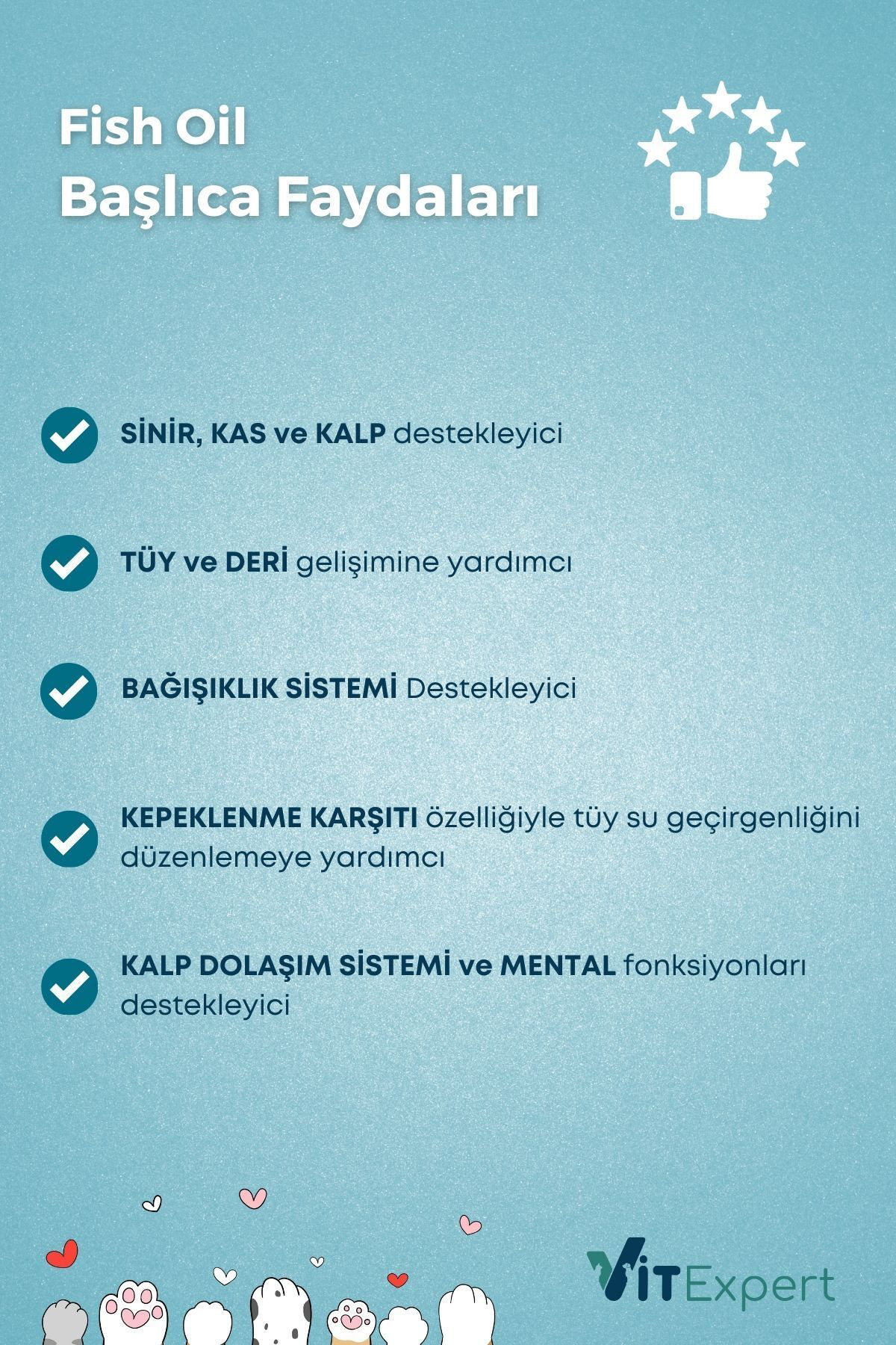 Vitexpert Kedi Ve Köpekler İçin Premium Fish Oil 200 Ml Omega 3 6 İçerikli 