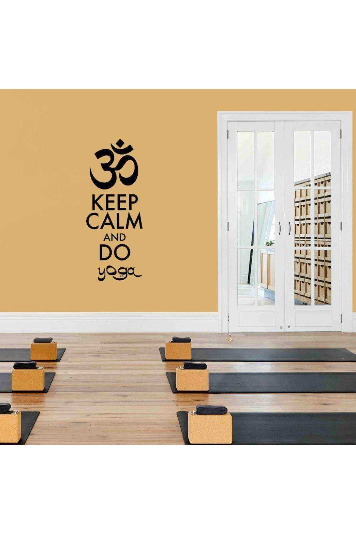 Sticker Keep Calm And Do Yoga Yazili Dekoratif Duvar , Çikartma, E