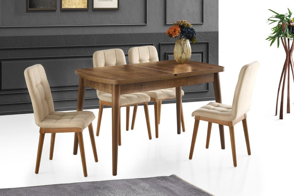 Sivas Gözde Mobilya Kelebek Açilir Mdf Mutfak Masa Sandalye Takimi 75X130cm
