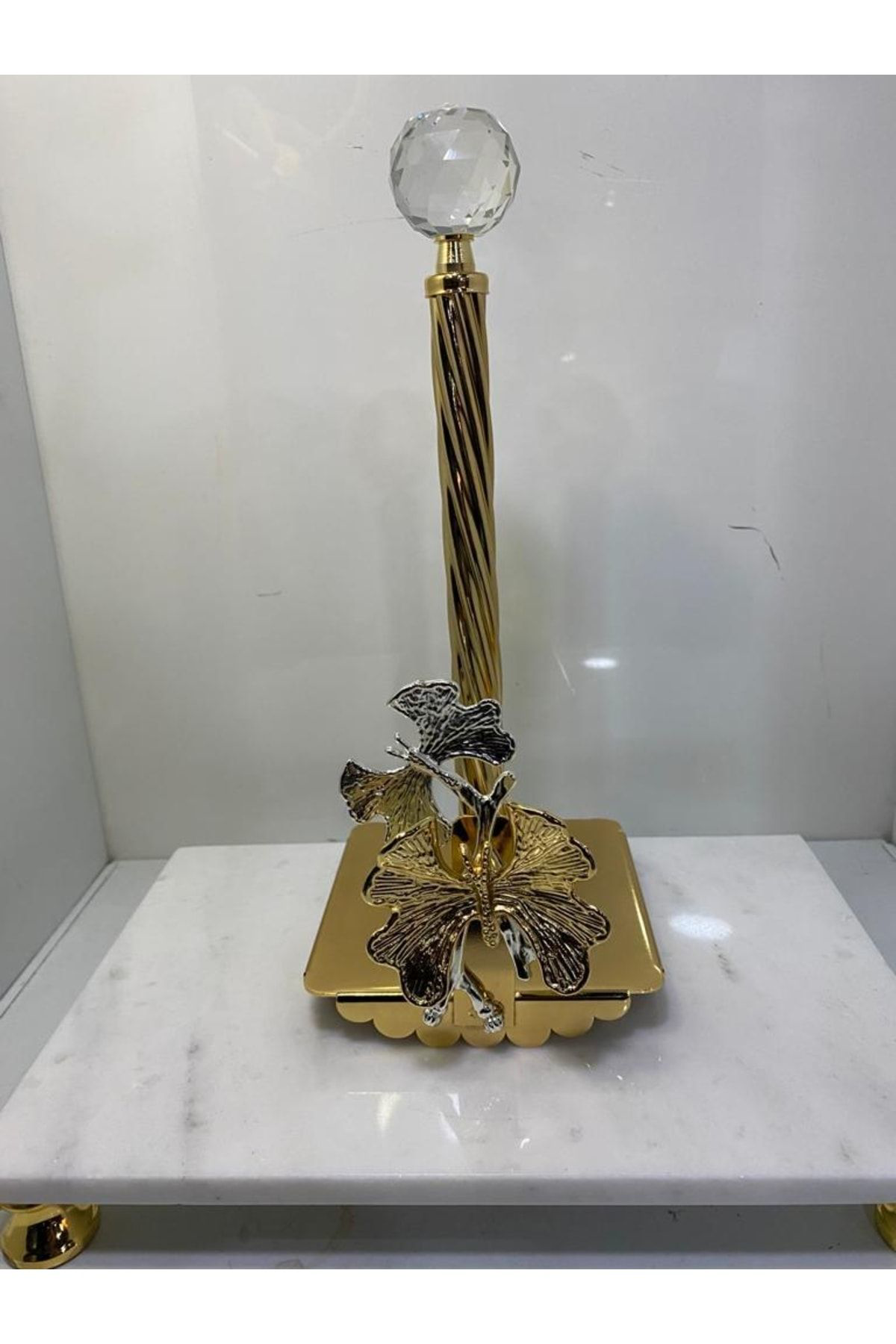 Elif Aksesuar Kelebek Motifli Kağit Havluluk (Gold)
