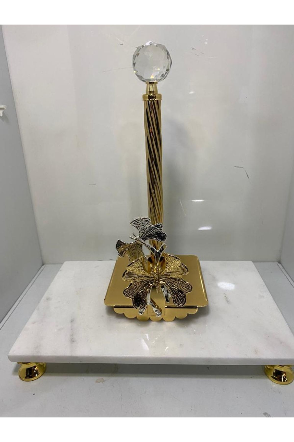 Elif Aksesuar Kelebek Motifli Kağit Havluluk (Gold)