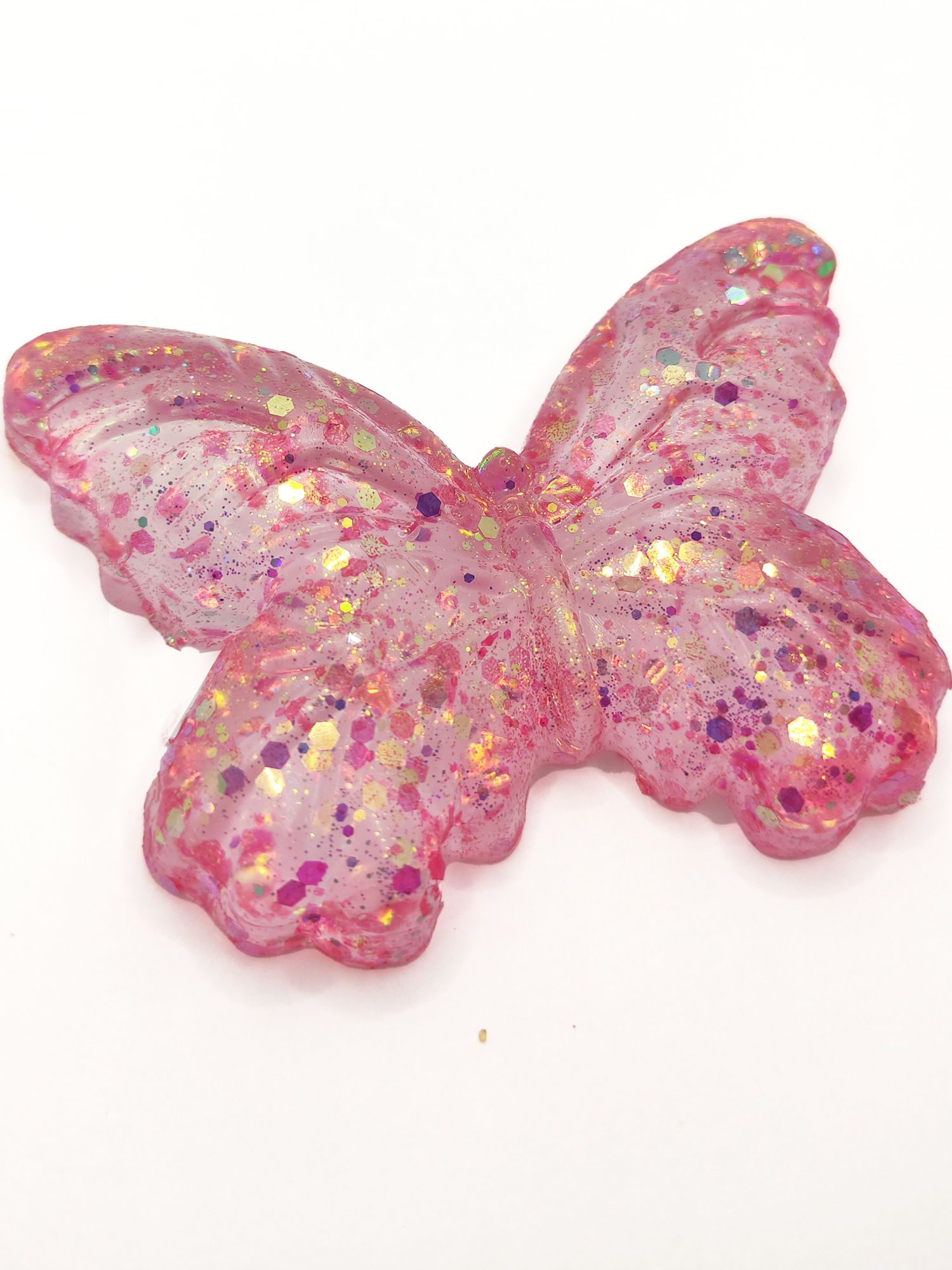 Limmy Kelebek Şeffaf Glitter Simli Moj Moj Taba Squishy Sikma 10X8 Cm S