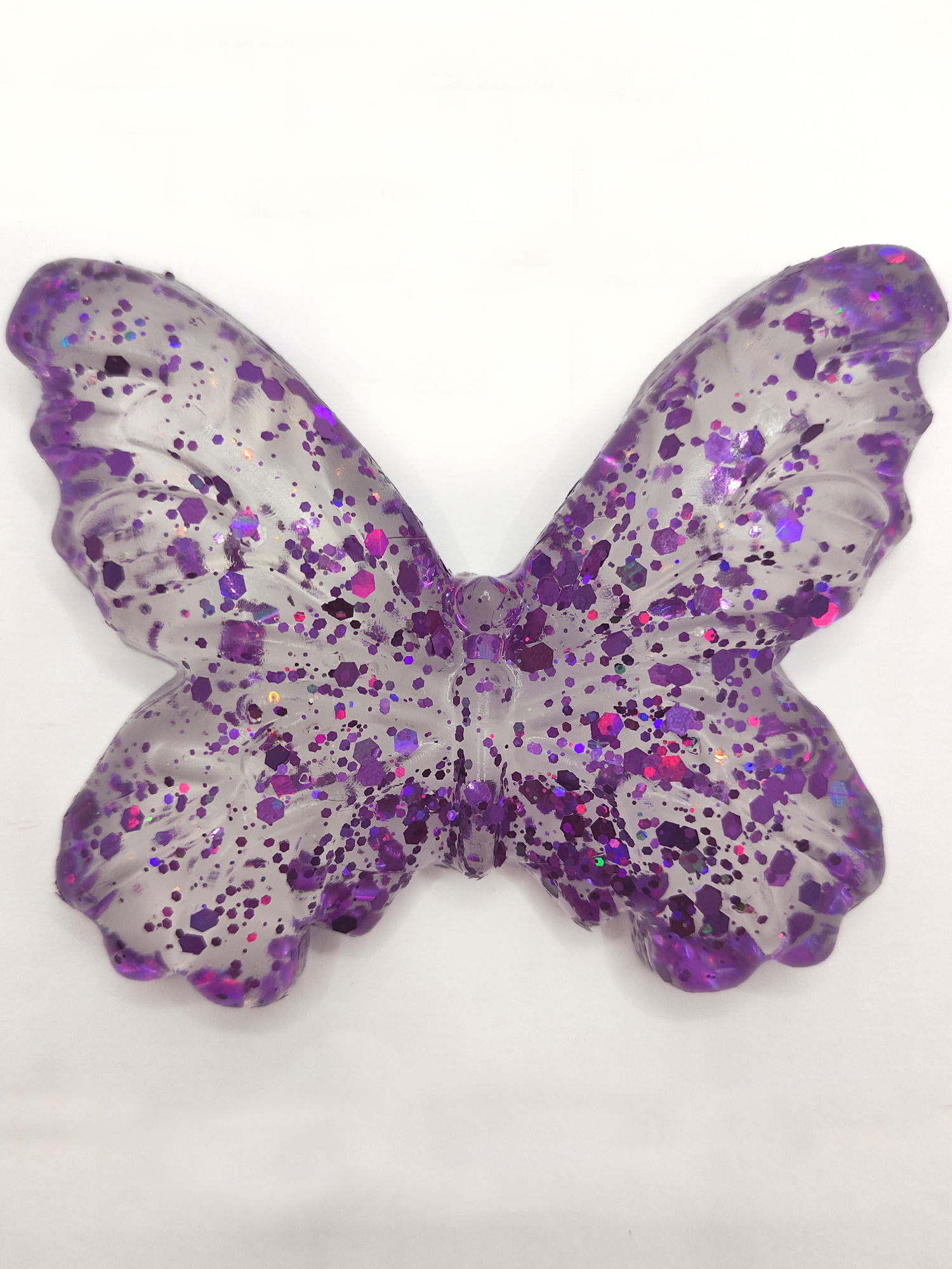 Limmy Kelebek Şeffaf Glitter Simli Moj Moj Taba Squishy Sikma 10X8 Cm S