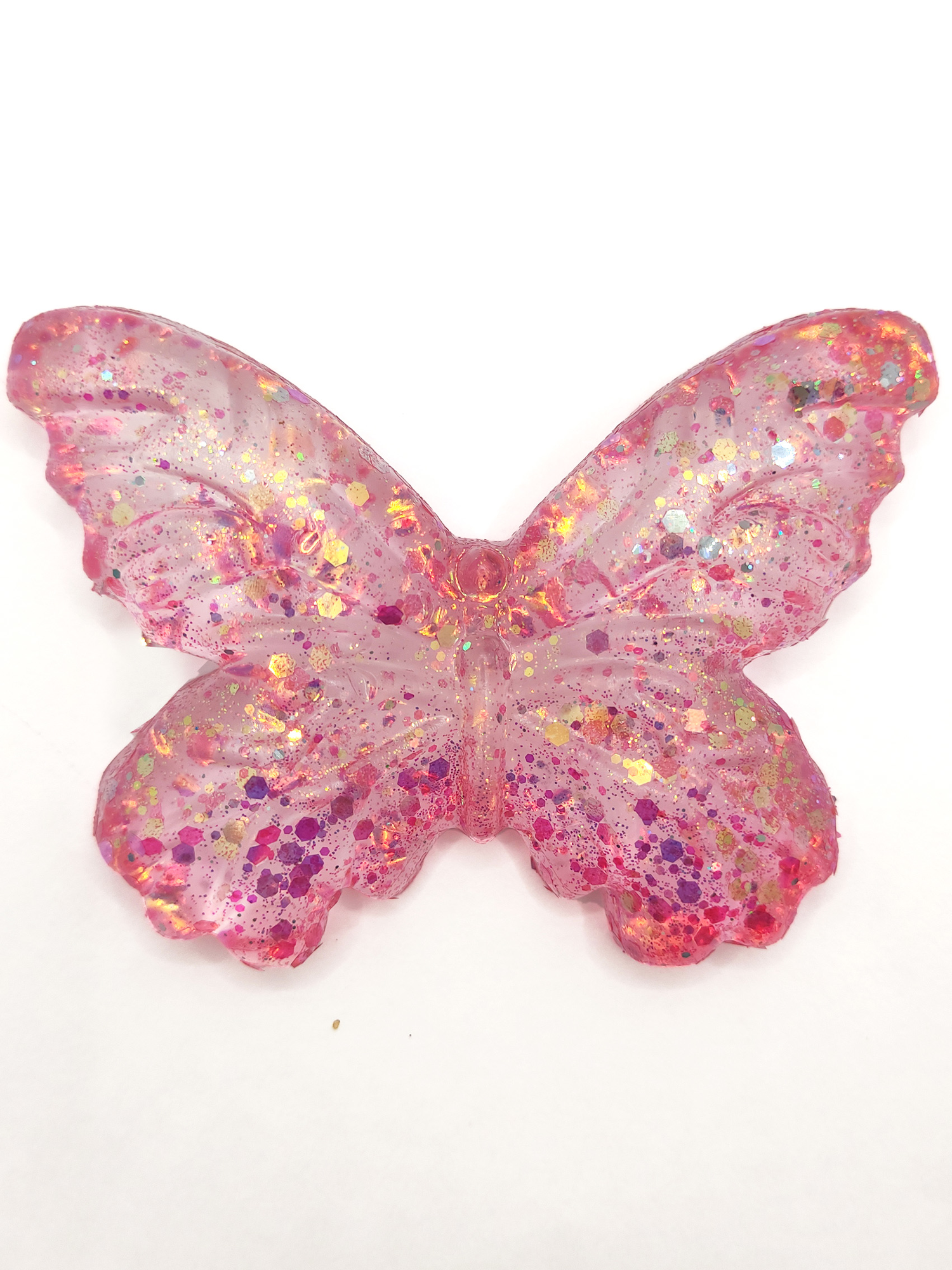 Limmy Kelebek Şeffaf Glitter Simli Moj Moj Taba Squishy Sikma 10X8 Cm S