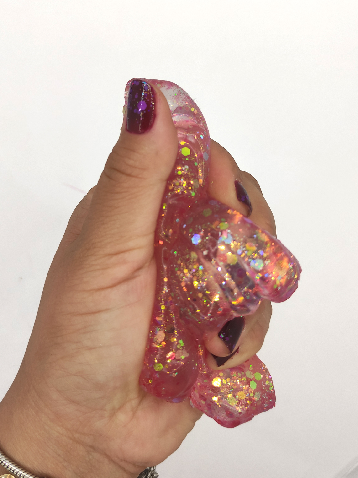 Limmy Kelebek Şeffaf Glitter Simli Moj Moj Taba Squishy Sikma 10X8 Cm S