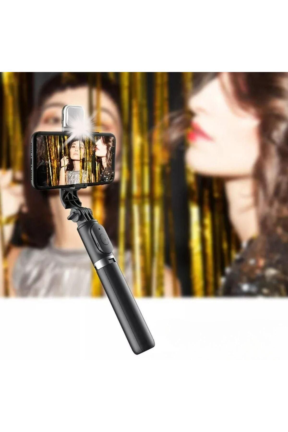 Ok Aksesuar Kendiliğinden İşikli Masaüstü Tripod Olabilen Telefon Tutuculu Ka