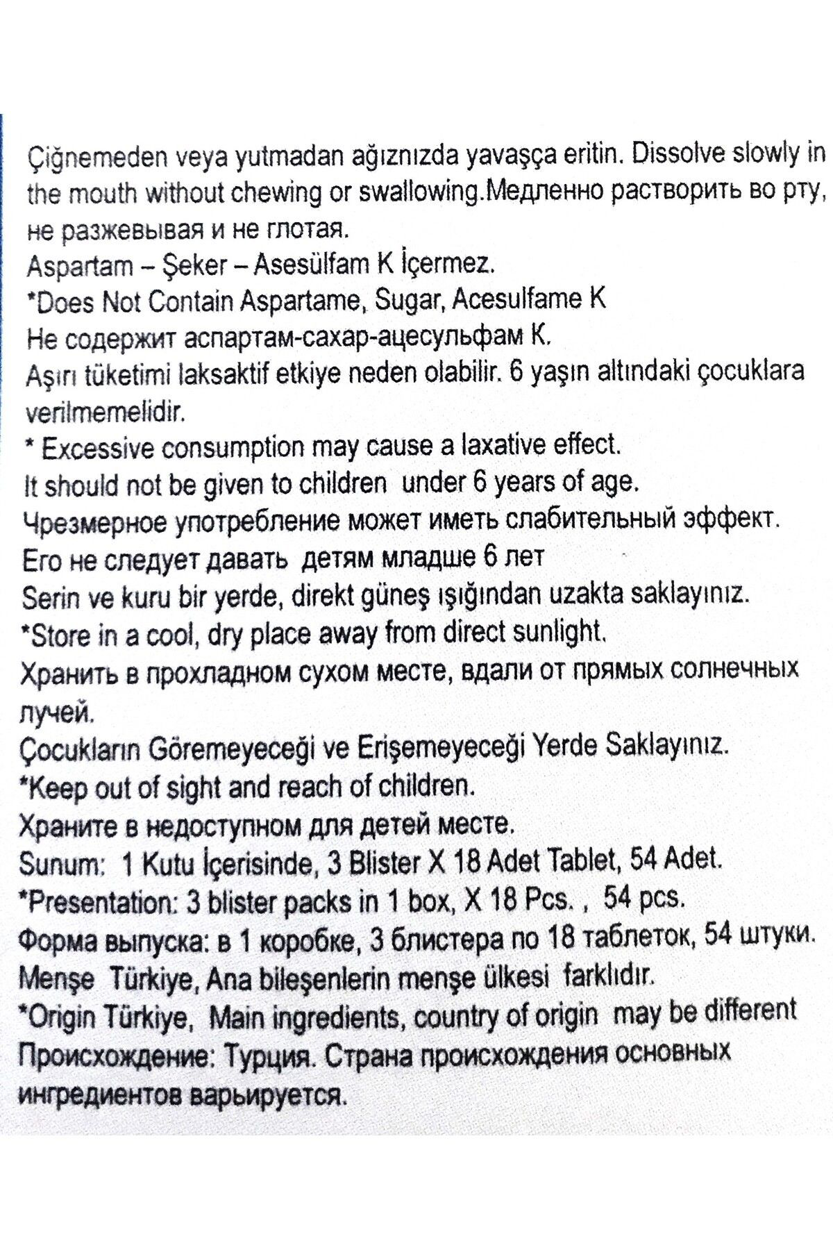 Nintipharma Keskin Nane Aromali Şekersiz Tablet
