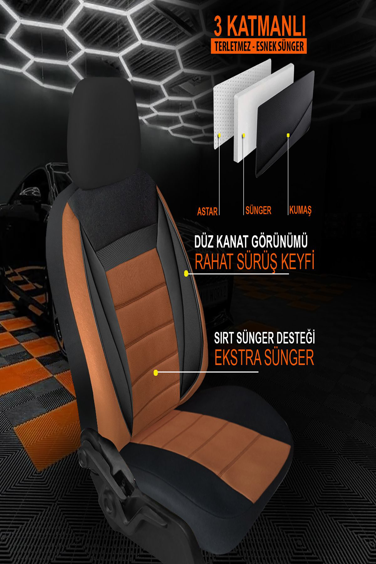 Dgnl Kia Rio Sw 2000-2005 Uyumlu Oto Koltuk Kilifi Enigma Serisi - Tab