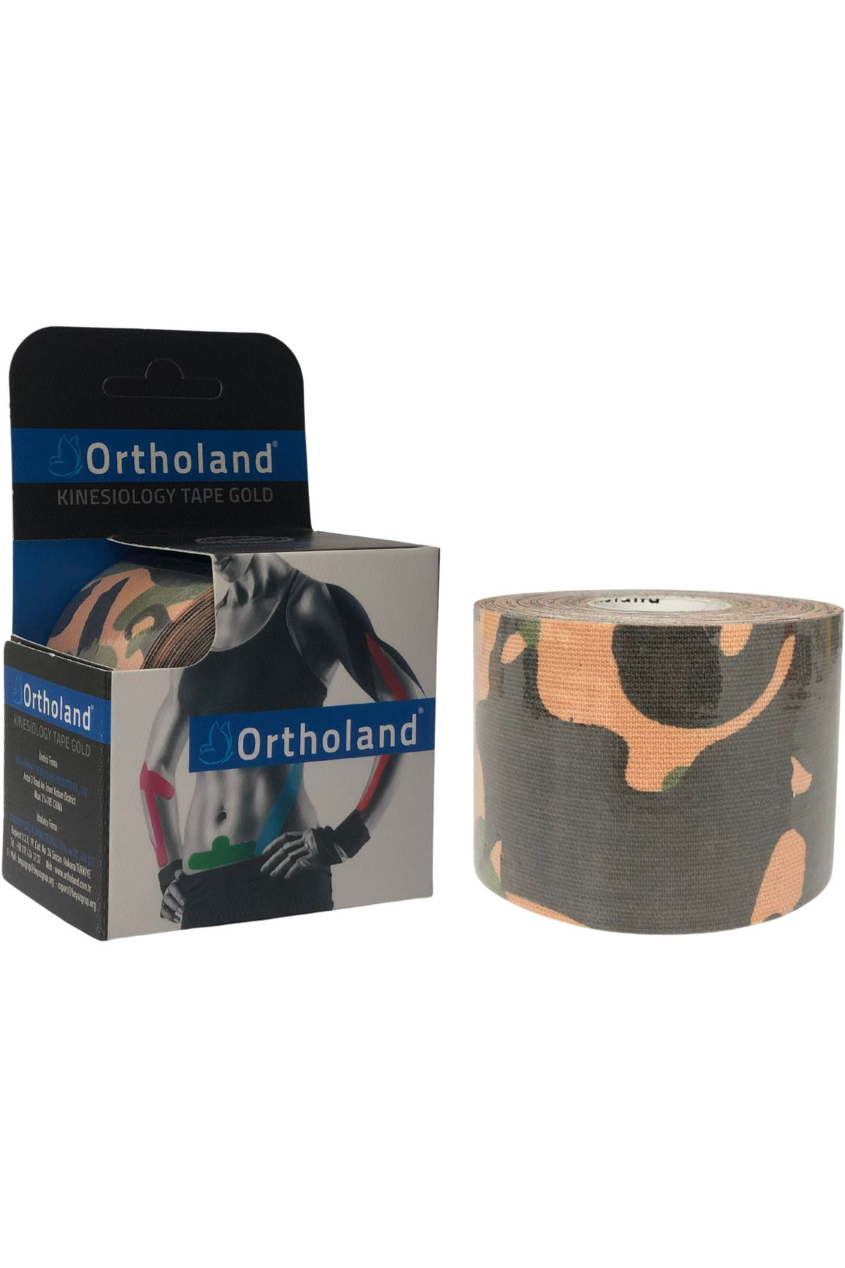 Ortholand Kinesio Ağri Bandi 5Cm X 5M Kamuflaj Yeşili