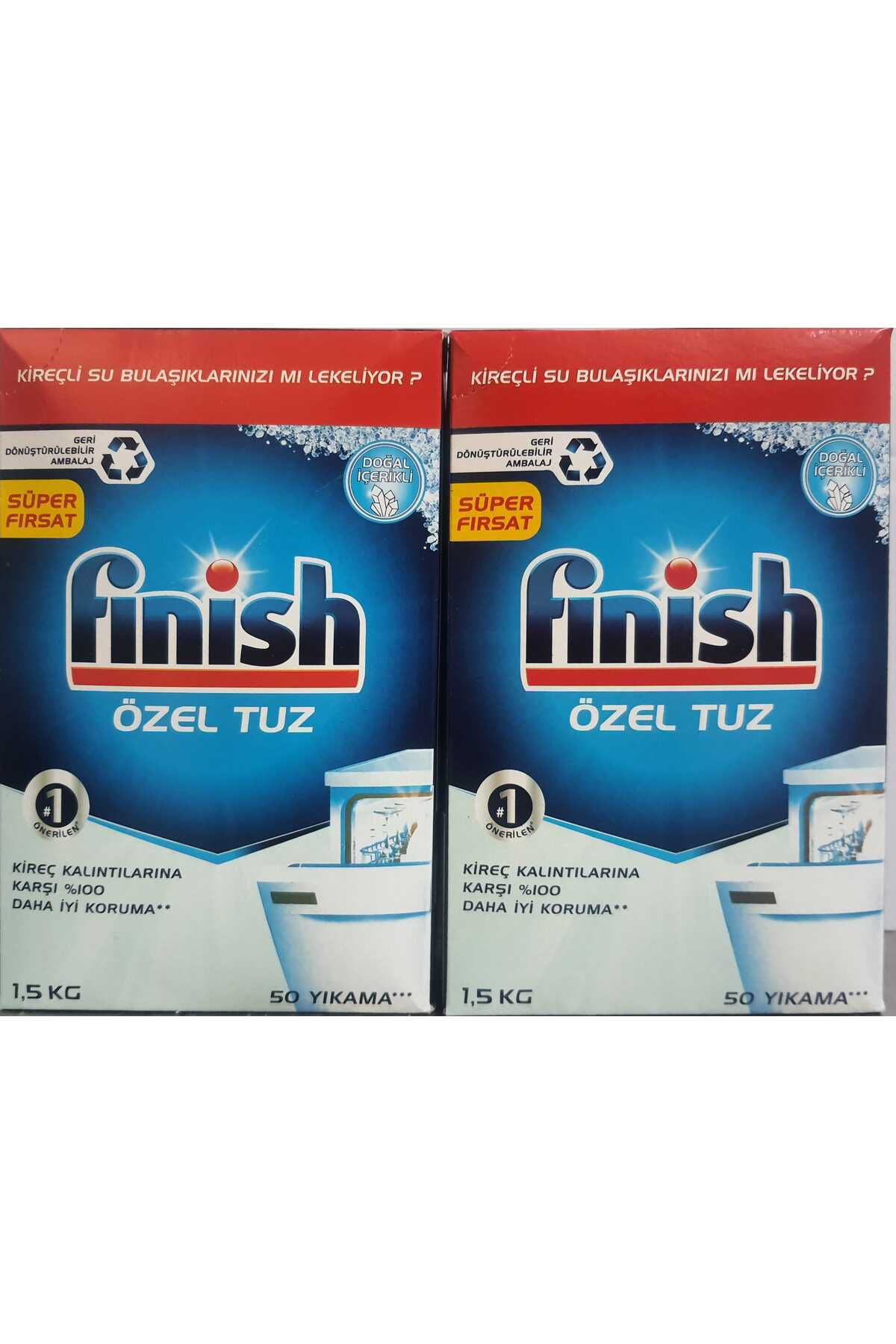 Finish Kireç Kalintilarina Karşi Koruyucu Bulaşik Makinesi Tuzu 3000 G (1.5Kğx2adet)