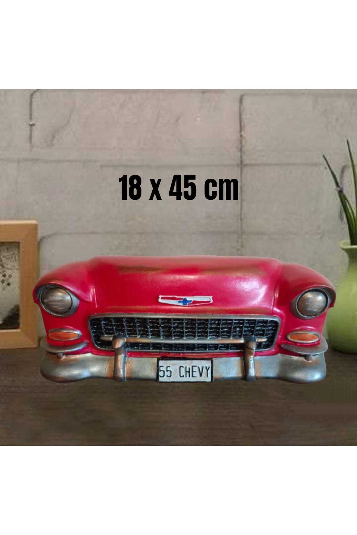 Dodemert Home Kirmizi 55 Model Chevy Araba Polyester Duvar &Masa Dekorasyonu