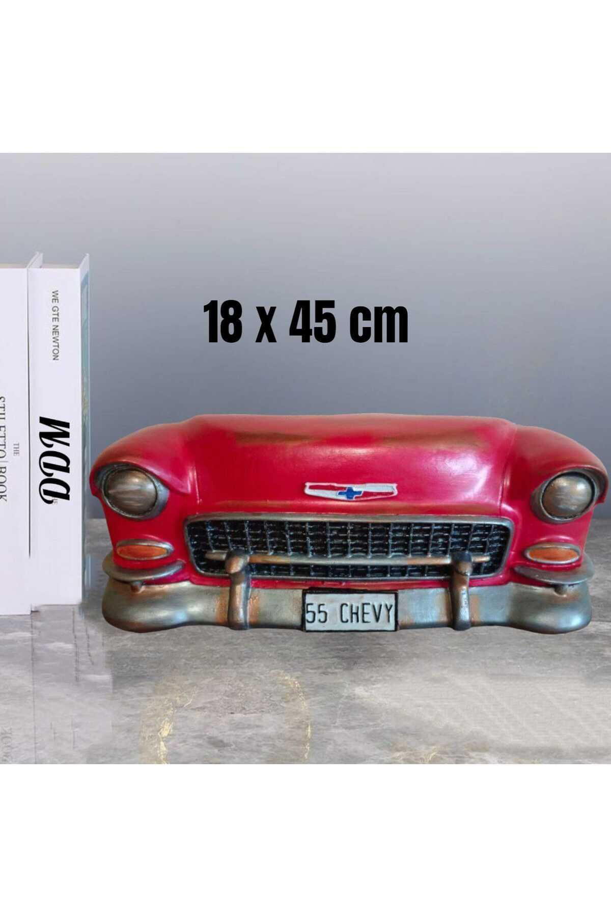 Dodemert Home Kirmizi 55 Model Chevy Araba Polyester Duvar &Masa Dekorasyonu
