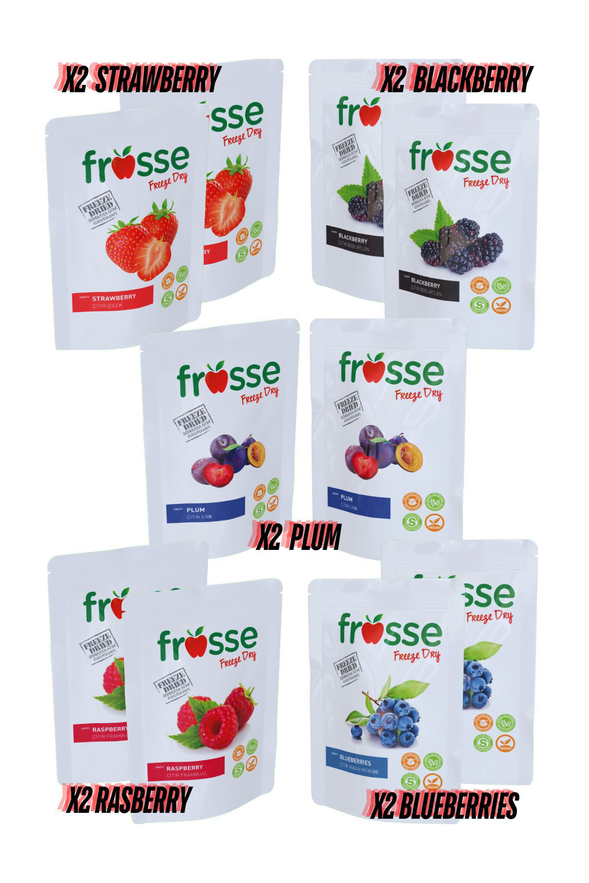 Frosse Kirmizi Meyveler Sepeti - Freeze Dried - Üretici Firmadan Donduru