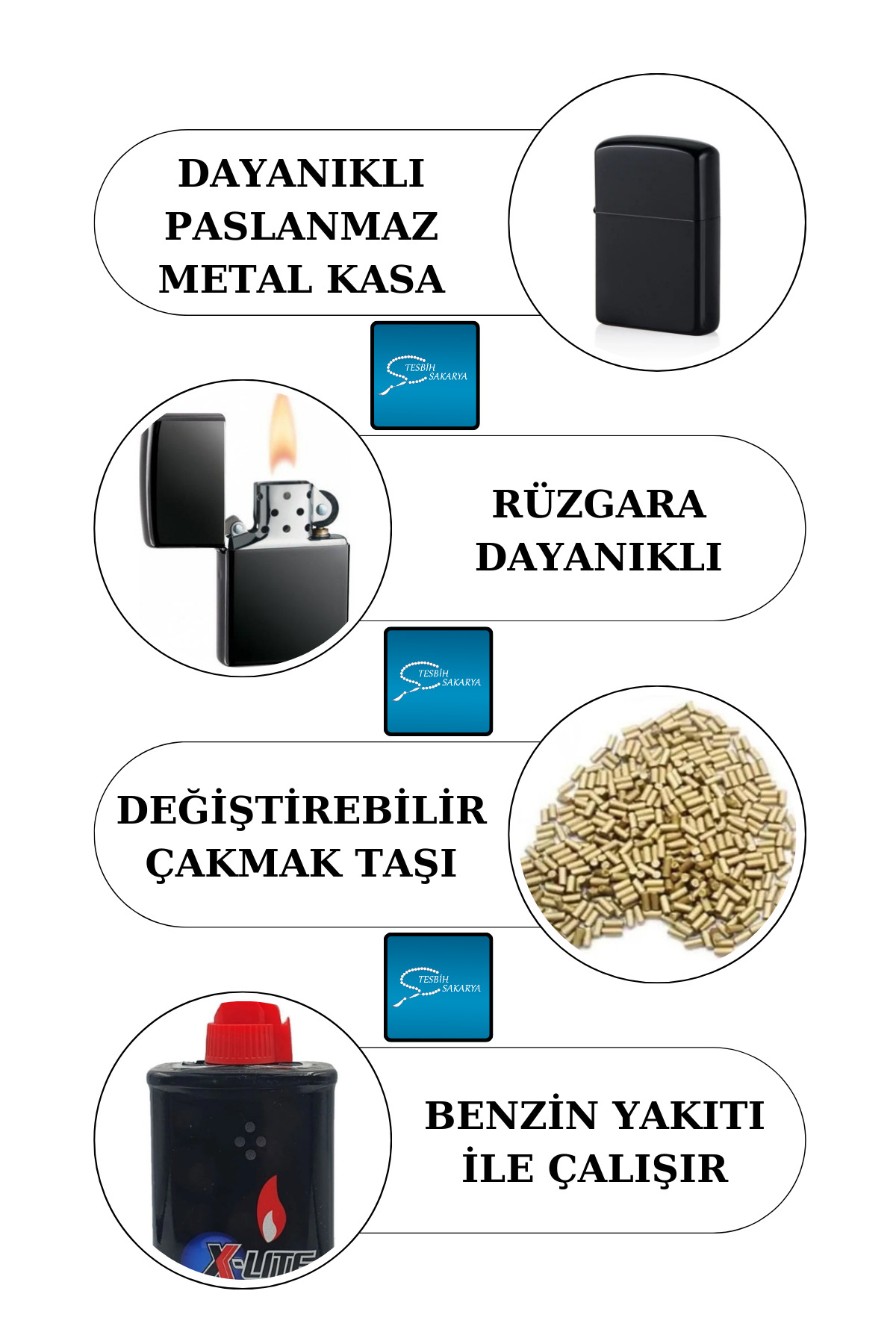 Tesbih Sakarya Kişiye Özel İsimli - Benzinli Çakmak - Model 3 - Kocam Da Kocam
