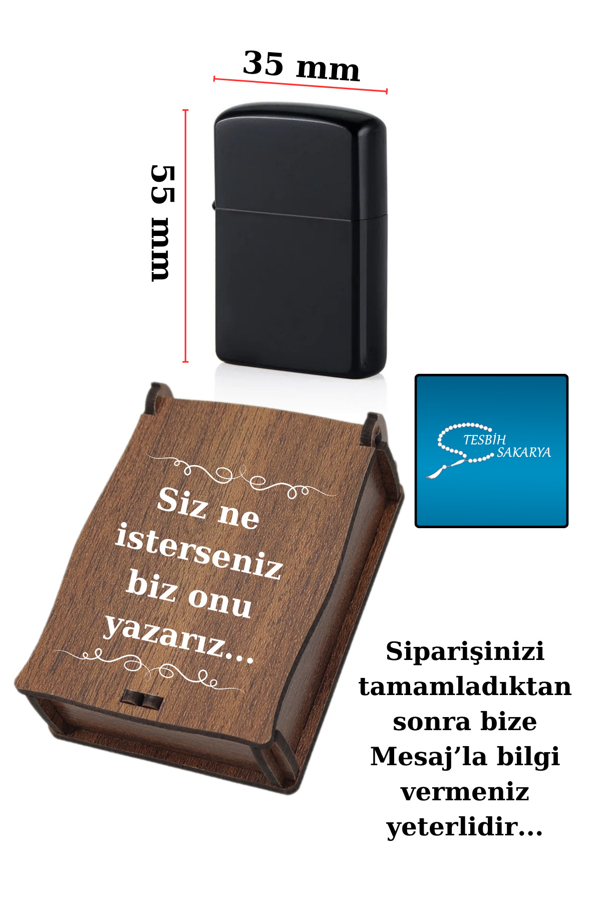 Tesbih Sakarya Kişiye Özel İsimli - Benzinli Çakmak - Model 3 - Kocam Da Kocam