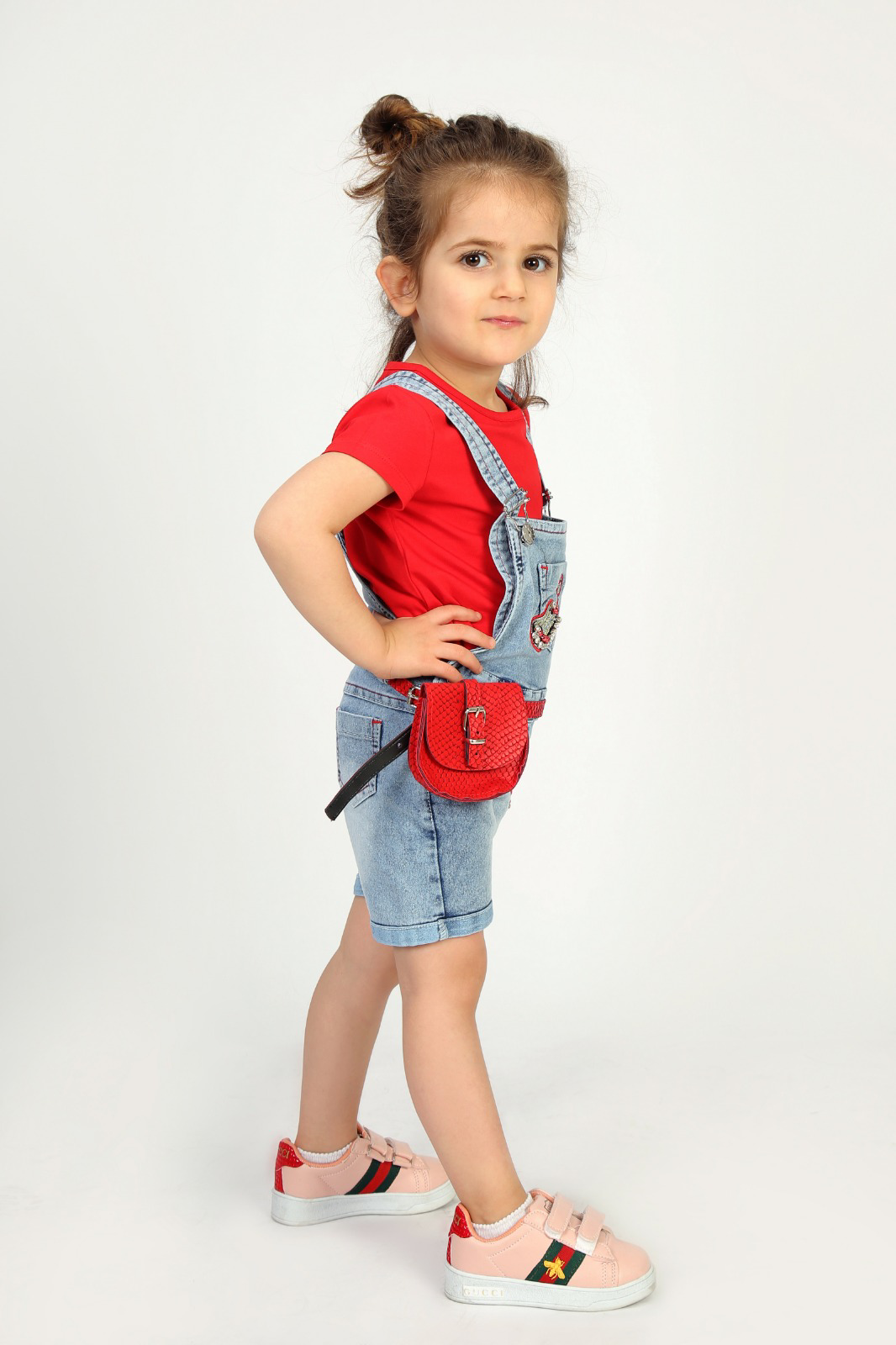 Toontoy Kiz Bebek Salopet Çantali Gitar Nakişli Kot
