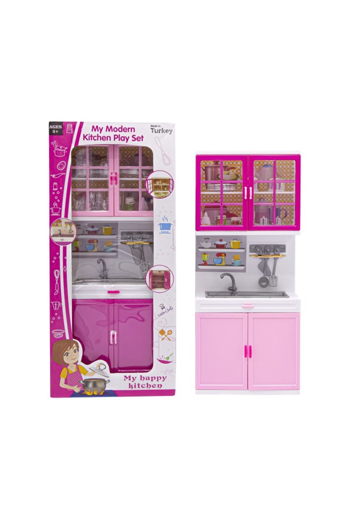 Oyuncak Store Kiz Mutfak Seti Tekli Lavabo Ve Dolapli