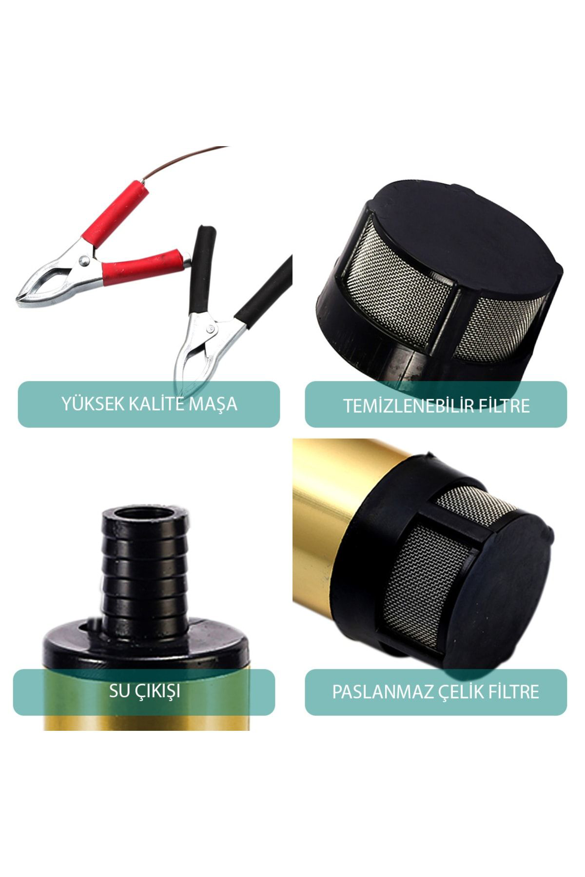 Kemos Kizilirmak 12 Volt Alüminyum Dalgiç Tipi Sivi Aktarma Pompasi (Fi