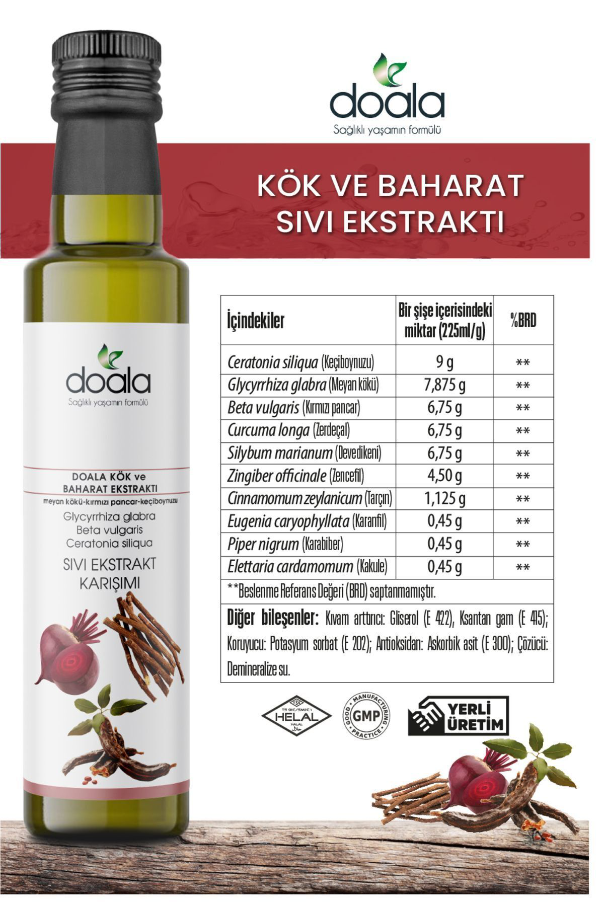 Doala Kök Ve Baharat Ekstresi 225 Ml