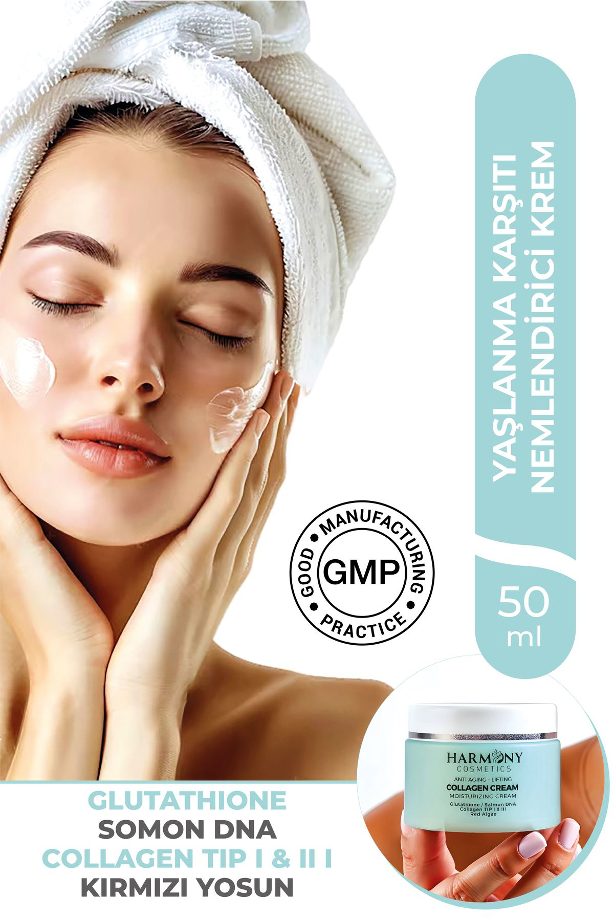 Harmony Cosmetics Türkiye Kolajen Krem Kolajen Serum Yoğun Nemlendirici Bakim Kremi 3'Lü Ba
