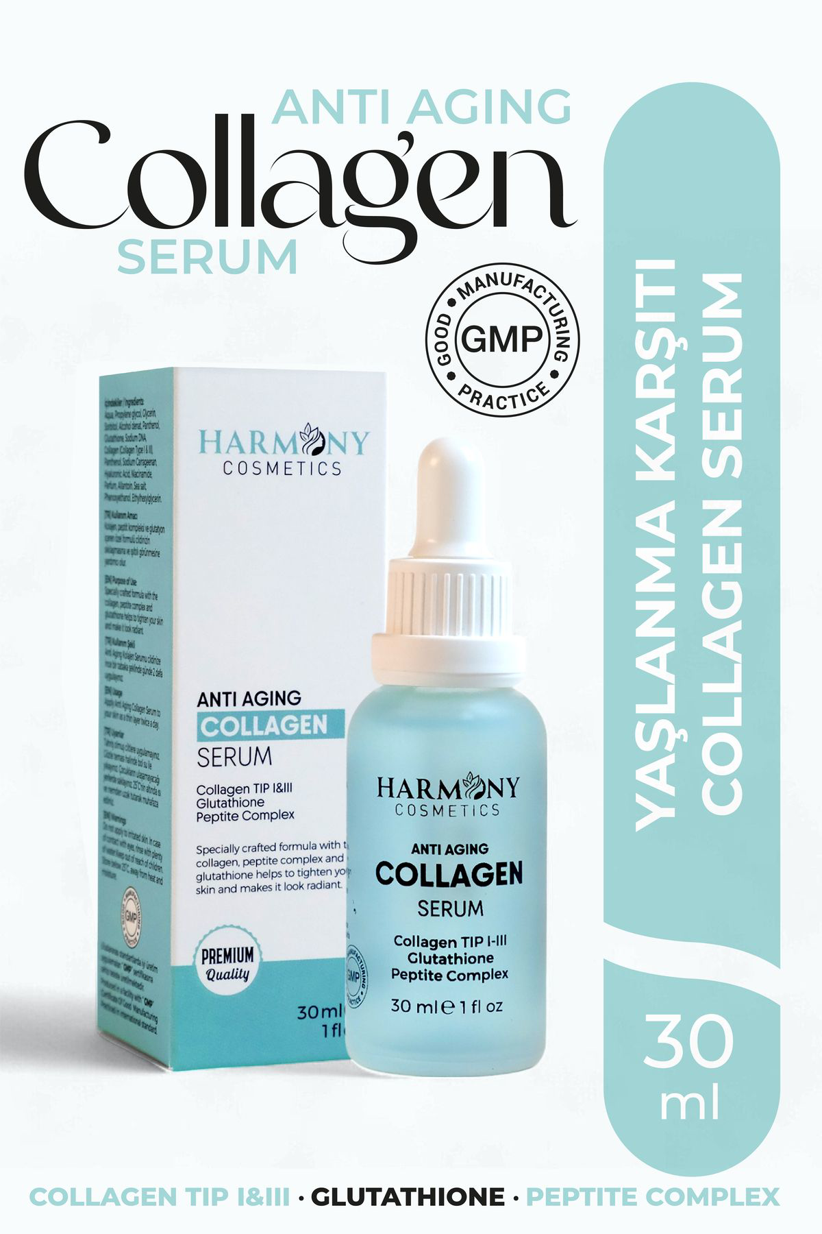 Harmony Cosmetics Türkiye Kolajen Krem Kolajen Serum Yoğun Nemlendirici Bakim Kremi 3'Lü Ba