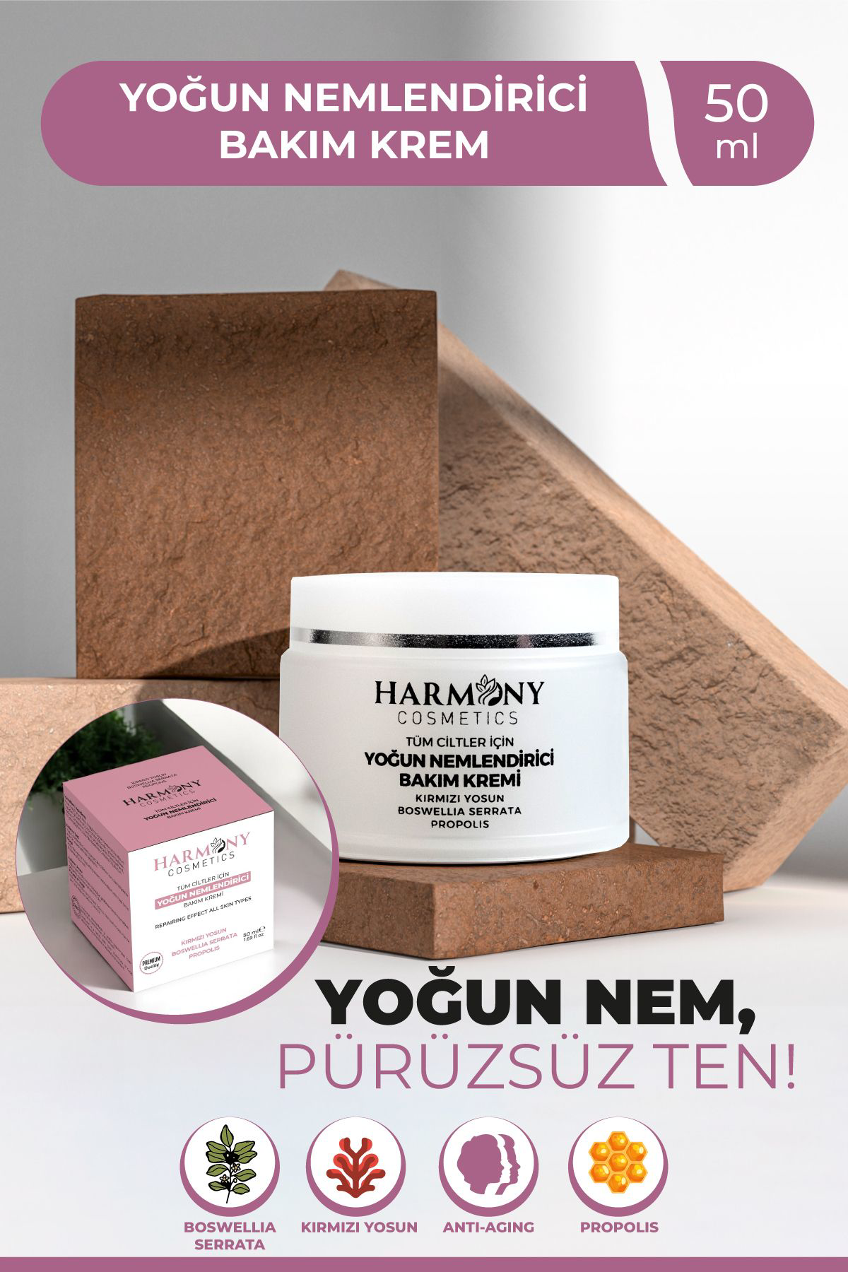 Harmony Cosmetics Türkiye Kolajen Krem Kolajen Serum Yoğun Nemlendirici Bakim Kremi 3'Lü Ba