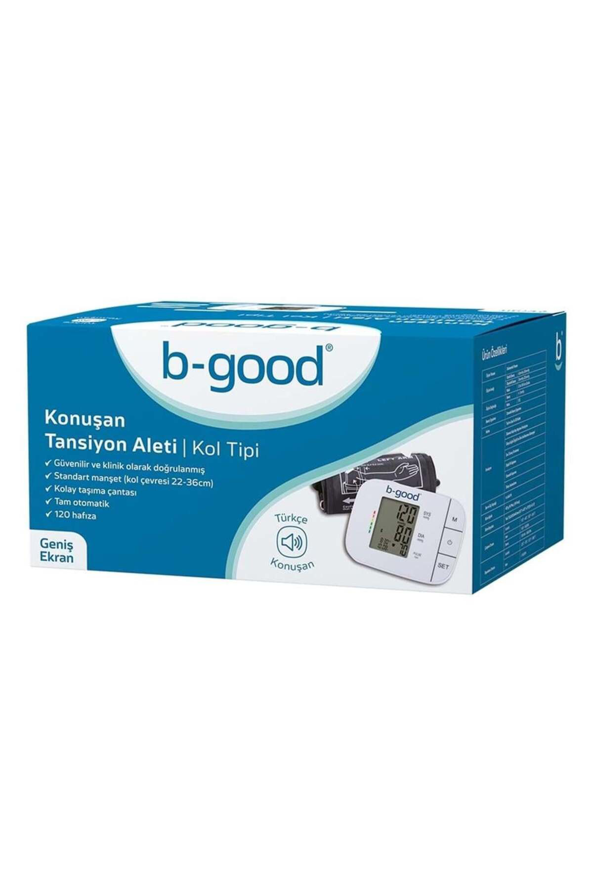 B-Good Koldan Ölçer Türkçe Konuşan Dijital Tansiyon Aleti