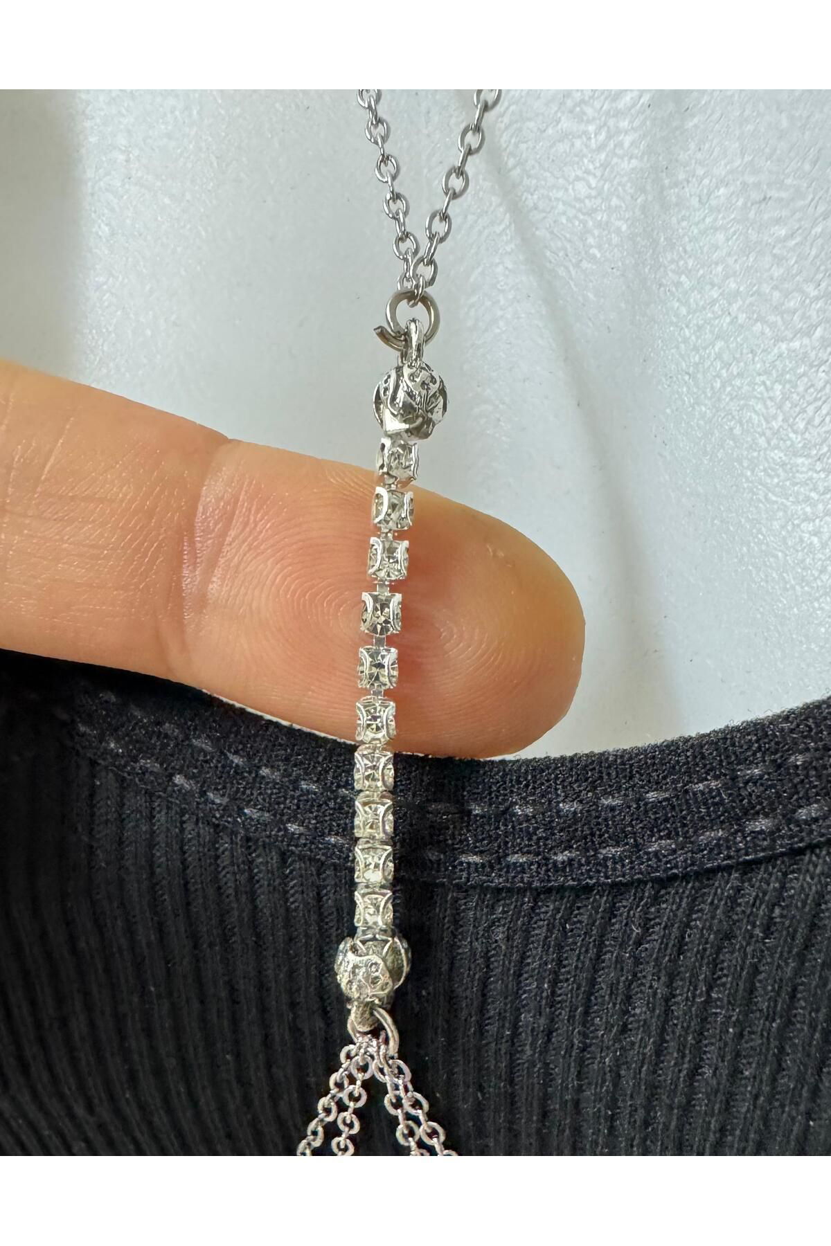 Arescollection Kolyeli  Su Yolu Detayli Bel Zincirli Vucut Aksesuari