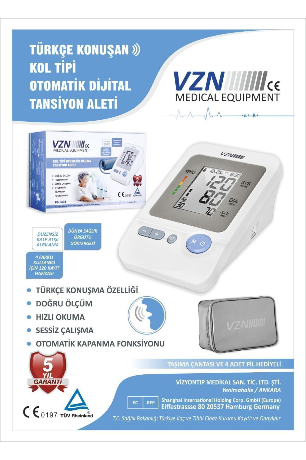 Vzn Konuşan Kol Tipi Tansiyon Aleti Dbp-1334