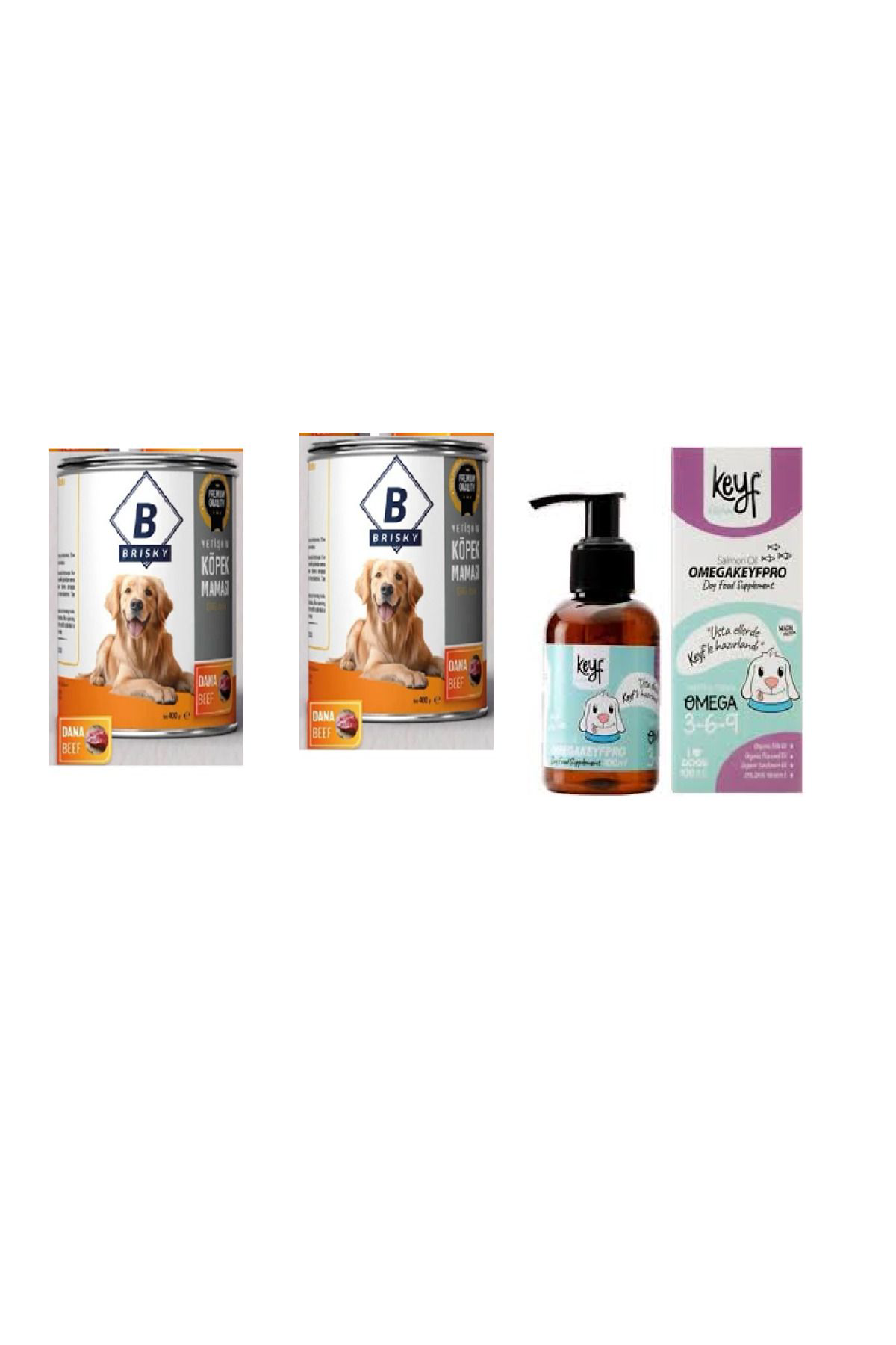 Yildem Köpek Dana Etli Konserve Mamasi 415 Gr X 2 Adet + Köpek Omega 50