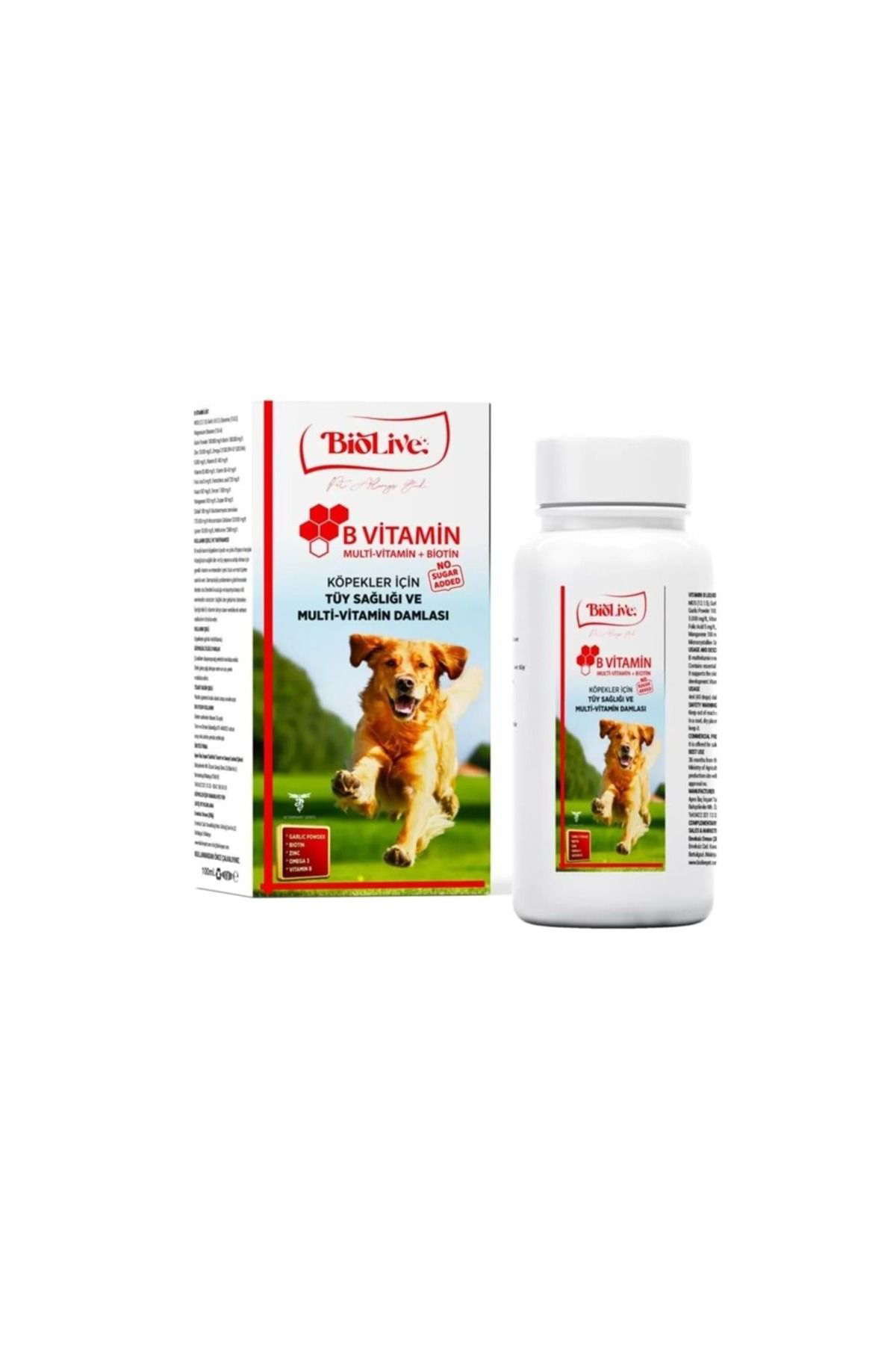 Biolive Köpekler İçin B Vitamin Multivitamin Tüy Sağliği Likit Vitamin 10