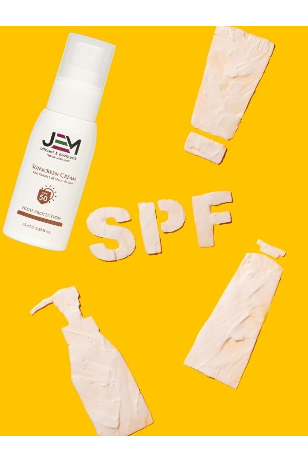 Jem Kozmetik Bitkisel Koruyucu Güneş Kremi 75 Ml 50+ Spf Sun Cream
