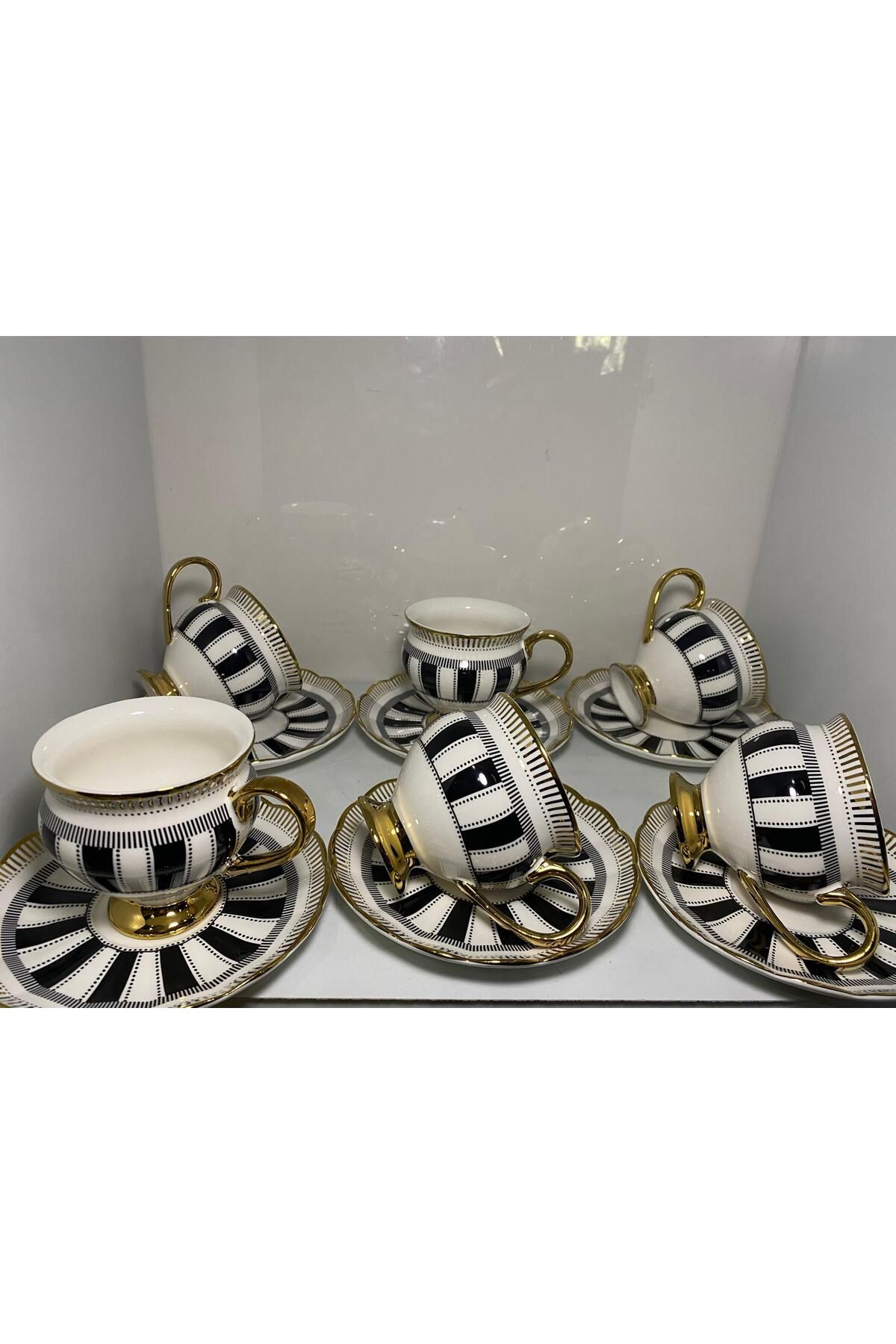 Elif Aksesuar Kosava Lüx Porselen Lizbon 6 Li Çay & Neskafe Fincan Takimi