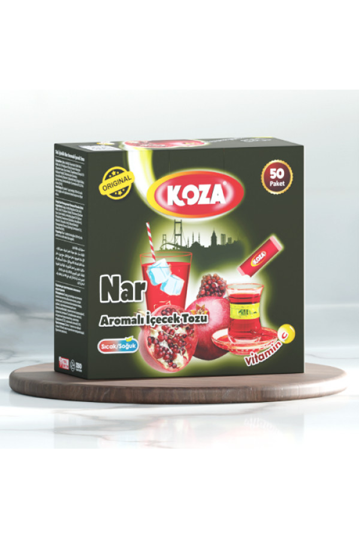 Just Cheap Store Koza Tek İçimlik Nar Aromali Toz İçecek 50'Li