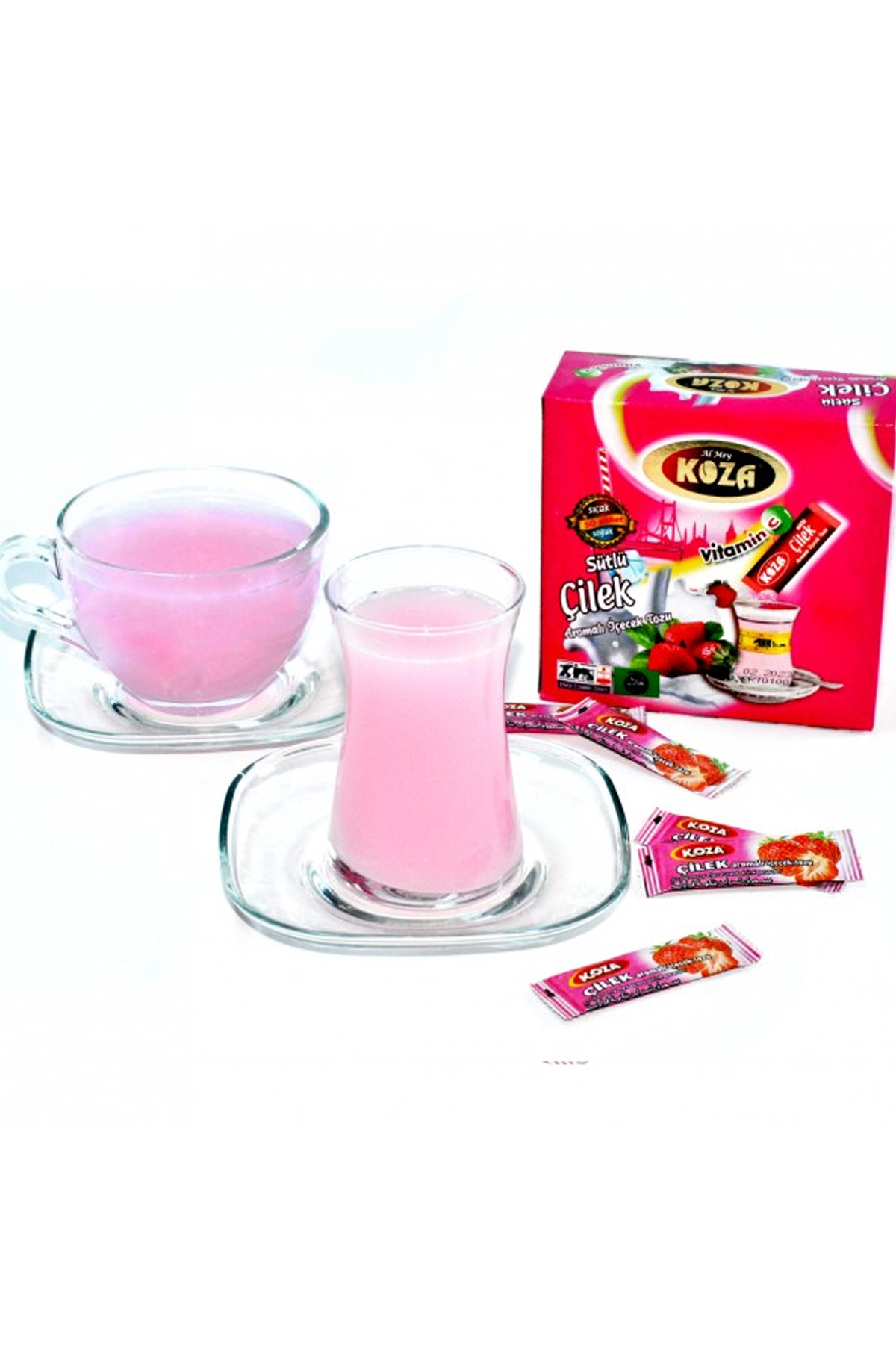 Just Cheap Store Koza Tek İçimlik Çilek Aromali Toz İçecek 50'Li
