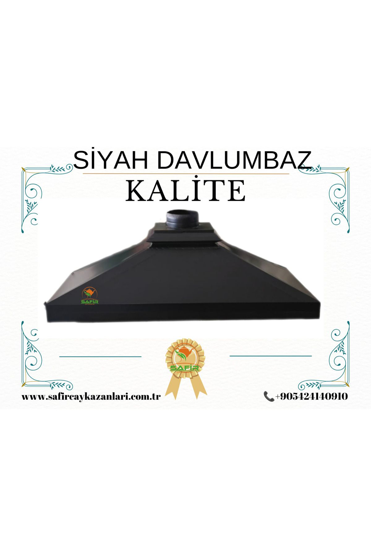 Safir Çay Kazanlari Kromat Siyah Davlumbaz Siyah Davlumbaz Çay Kazani Davlumbazi 110 