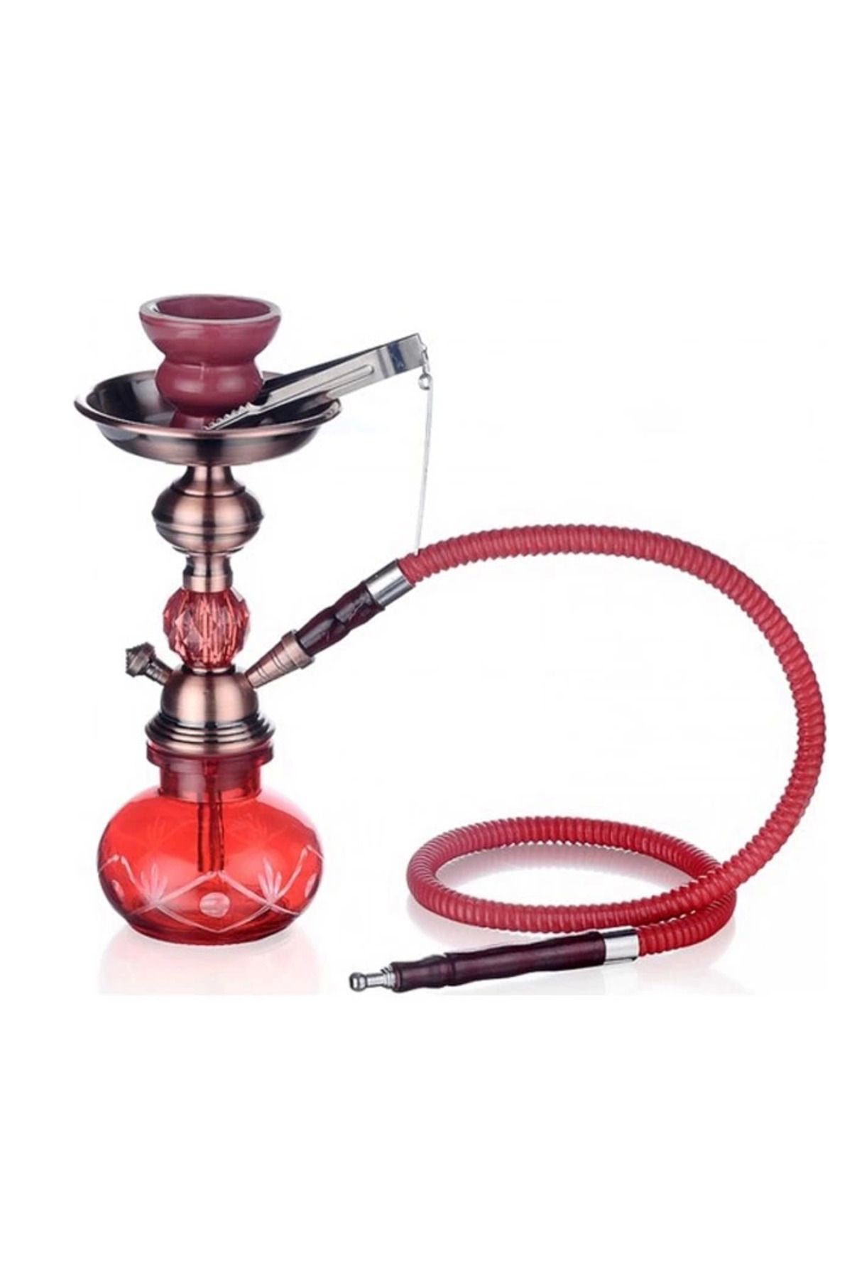 Yusuftex Küçük Boy Taşinabilir Nargile Takimi - Kirmizi