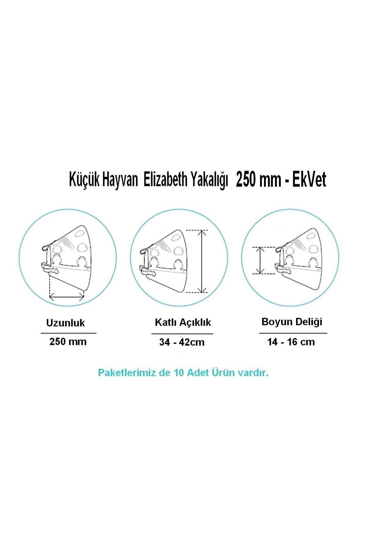 Ekvet Küçük Hayvan Elizabeth Yakaliği 250Mm - 10 Lu Paket