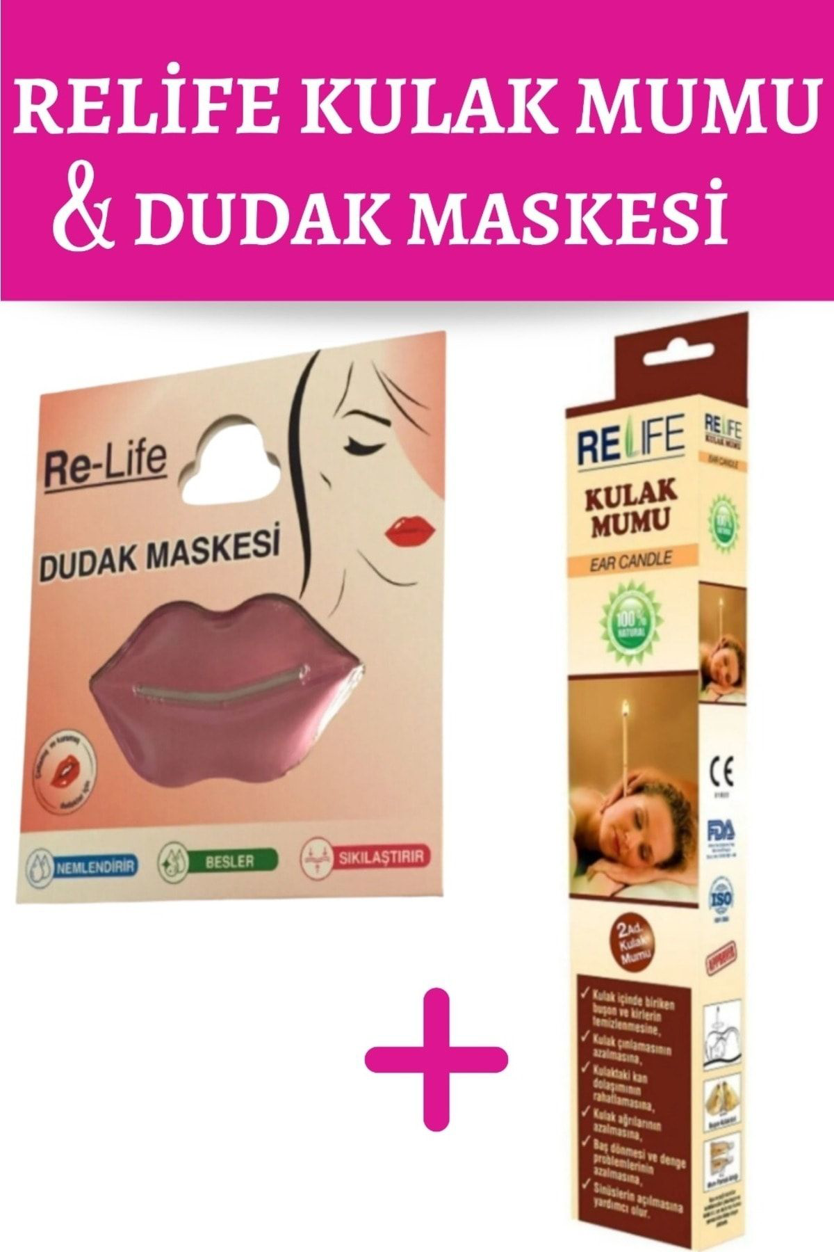 Relife Kulak Temizleme Mumu Çubuğu 1 Kutu Ve Dudak Bakim Maskesi Dolgunl