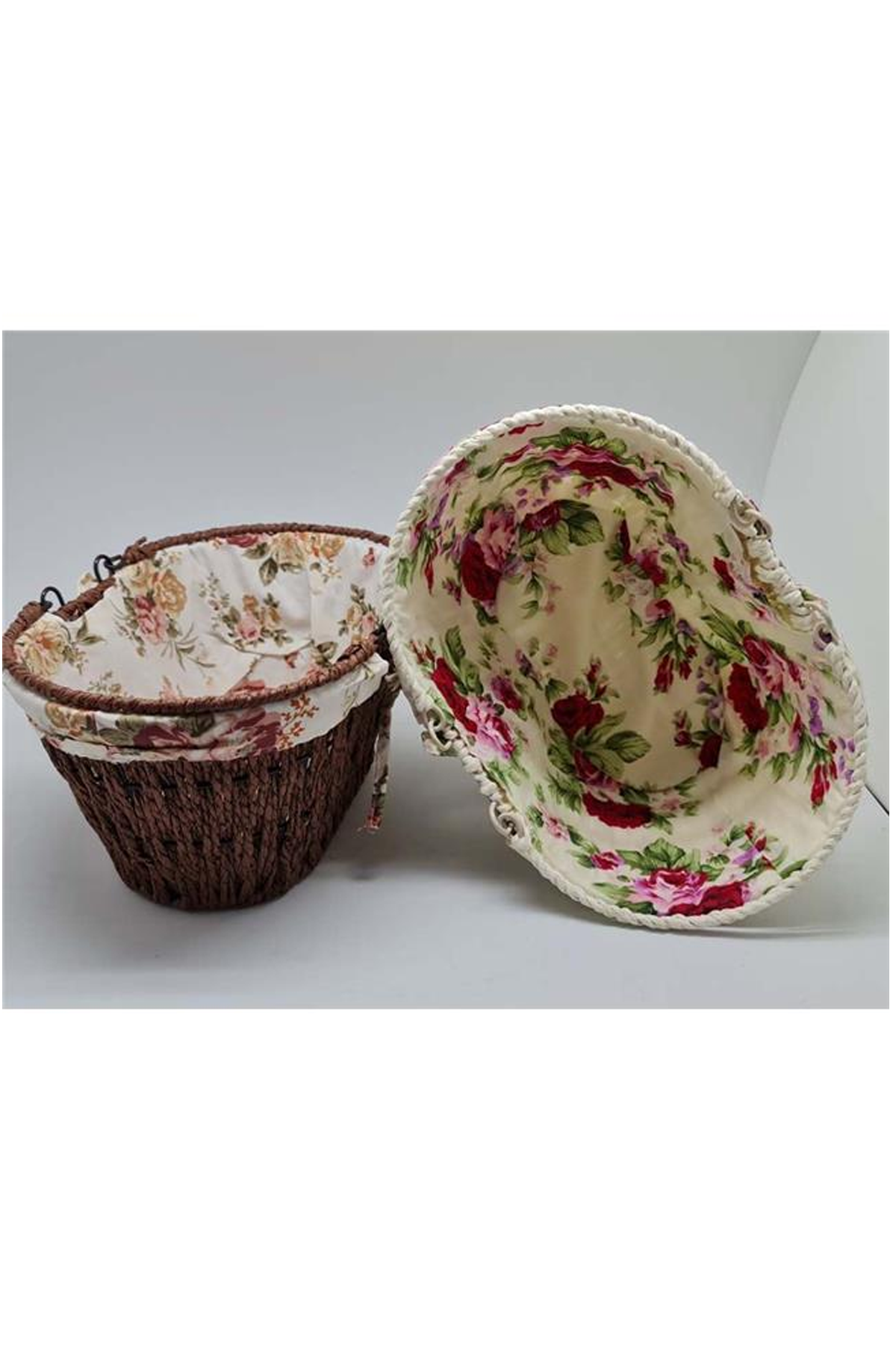 Just Cheap Store Kumaşli Hasir Ekmek Sepeti Sapli Oval Mtr-2003-51
