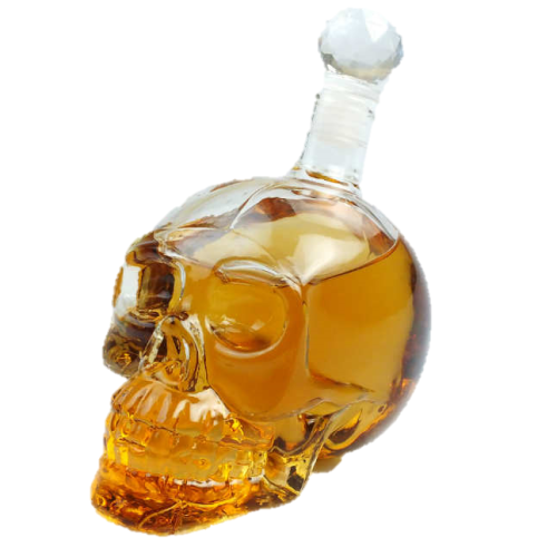 Kuru Kafa Şişe Crystal Head 1lt Dekoratif Cam Şişe Özel Tasarım İ