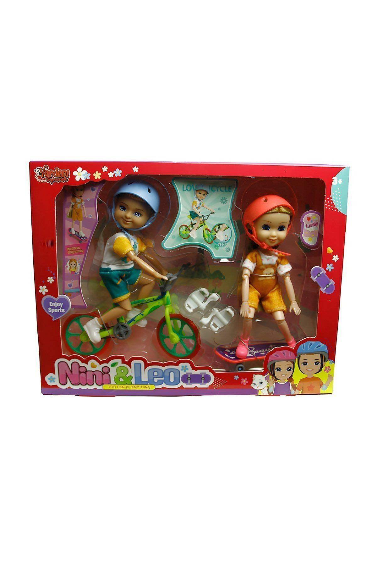 Oyuncak Store Kutulu Nini Love Kaykayli Ve Bisikletli Bebek Set