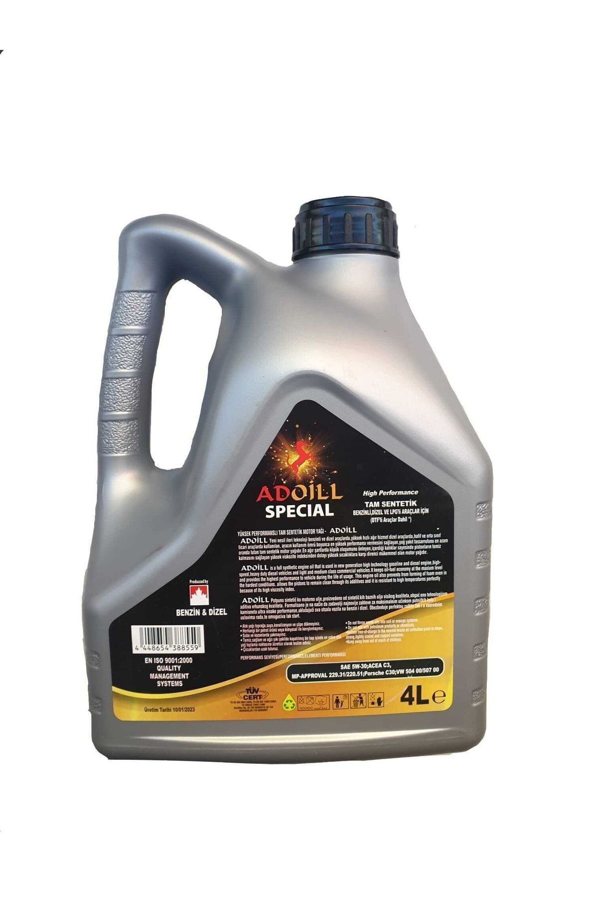 Adoil L 10W40 Motor Yag 4Lt 2024 Dolum Benzn.Dzl.Lpg Araçlara Uygun