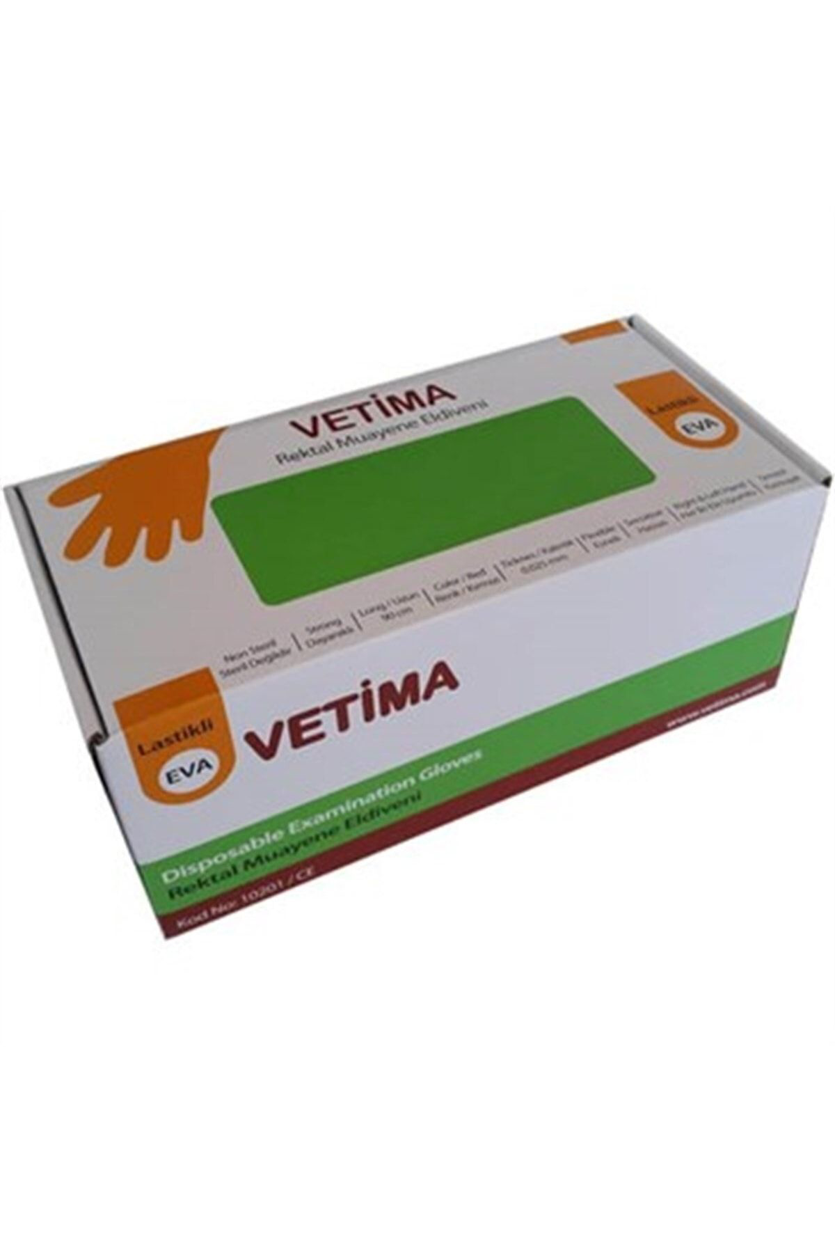 Vetima Lastikli Rektal Muayene Eldiveni (100' Lü) Tek Beden